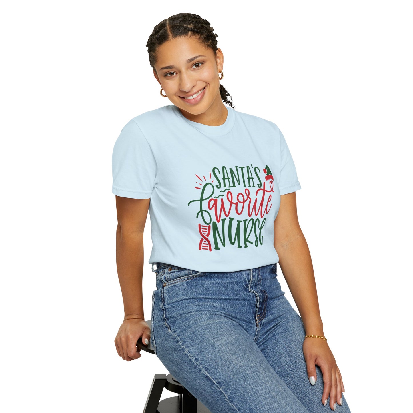 Santa's Favorite Nurse - Unisex Garment-Dyed T-shirt - 10352