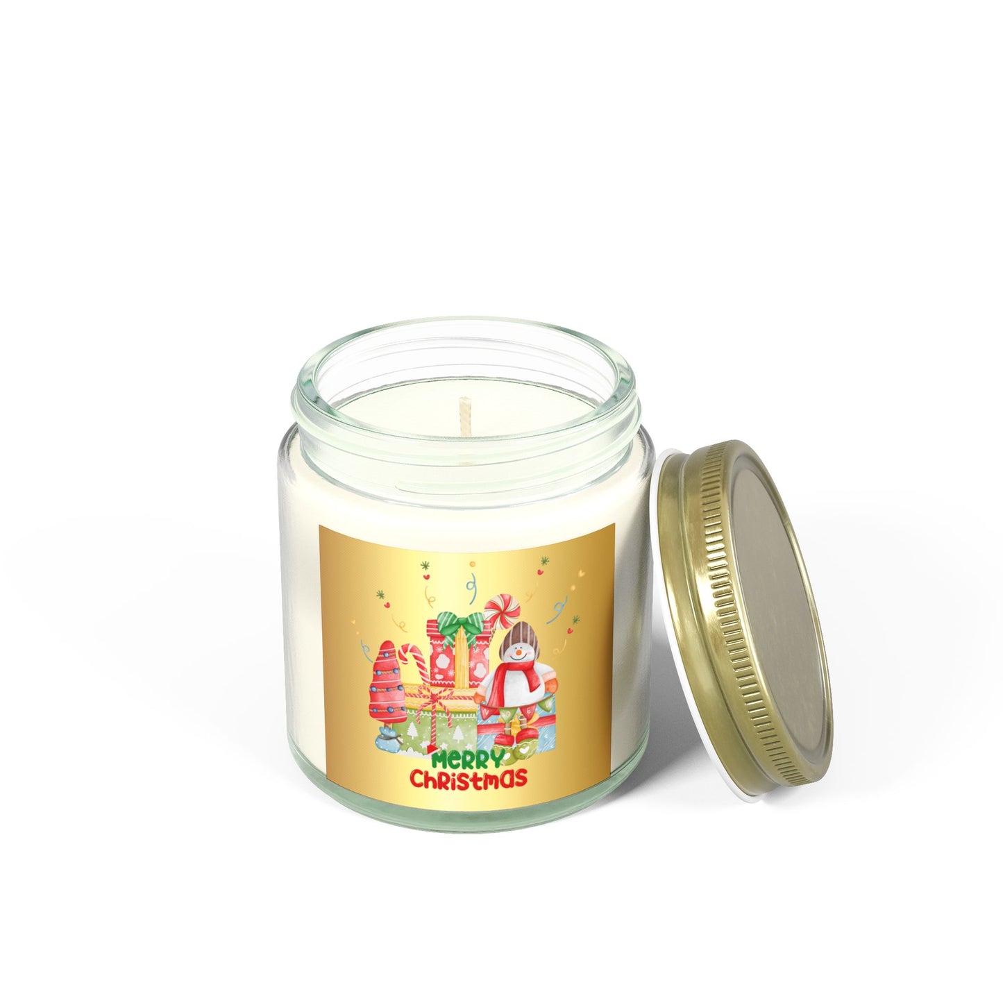 Merry Christmas  - Scented Candles, Coconut Apricot Wax (4oz, 9oz) - 10110