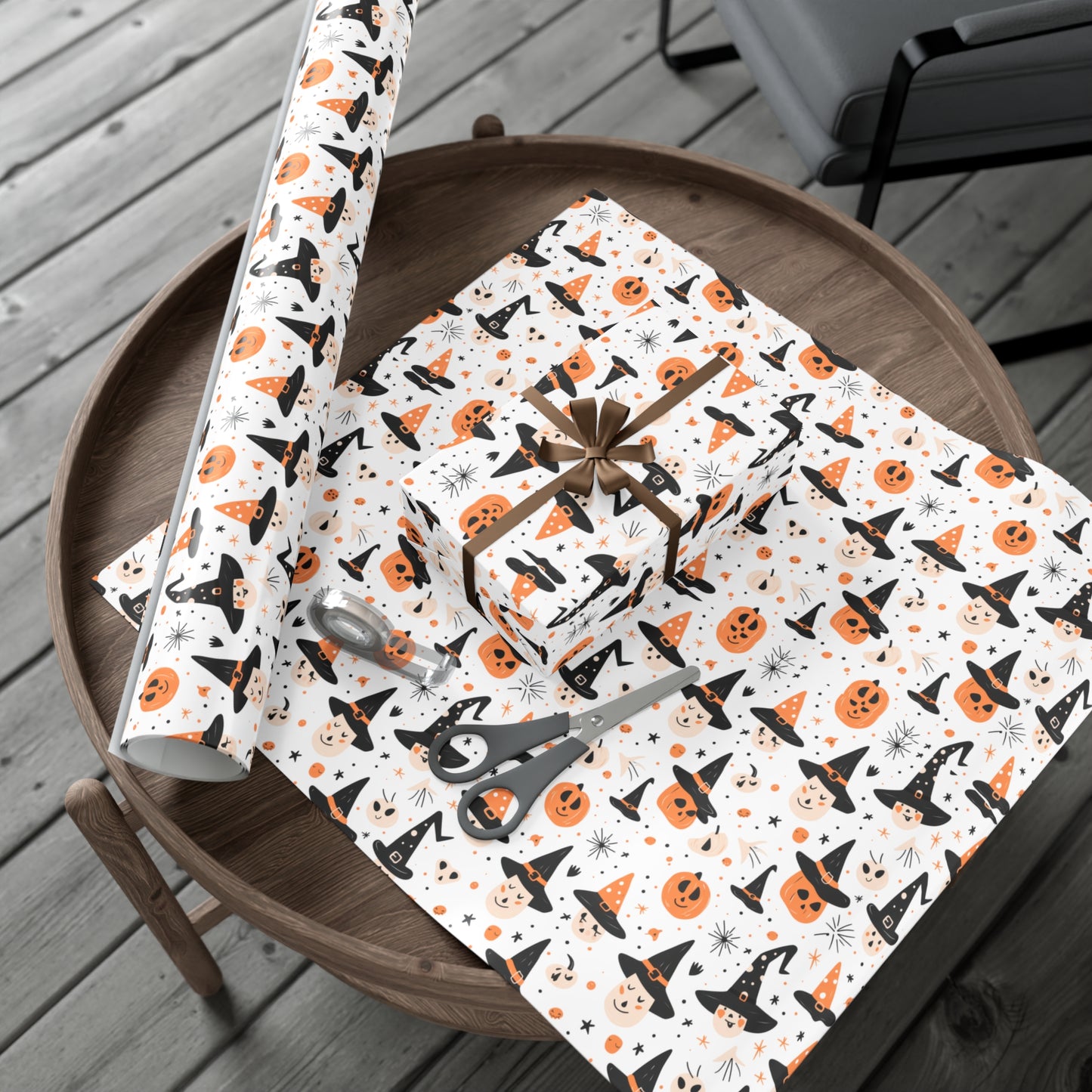 Pumpkin Wearing a Black Hat - Gift Wrap Papers - 13851