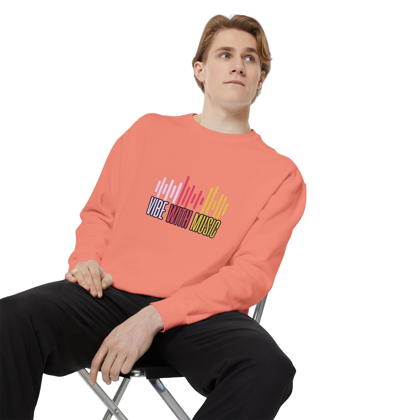 Vibe with Music - Unisex Garment-Dyed Sweatshirt - 10624