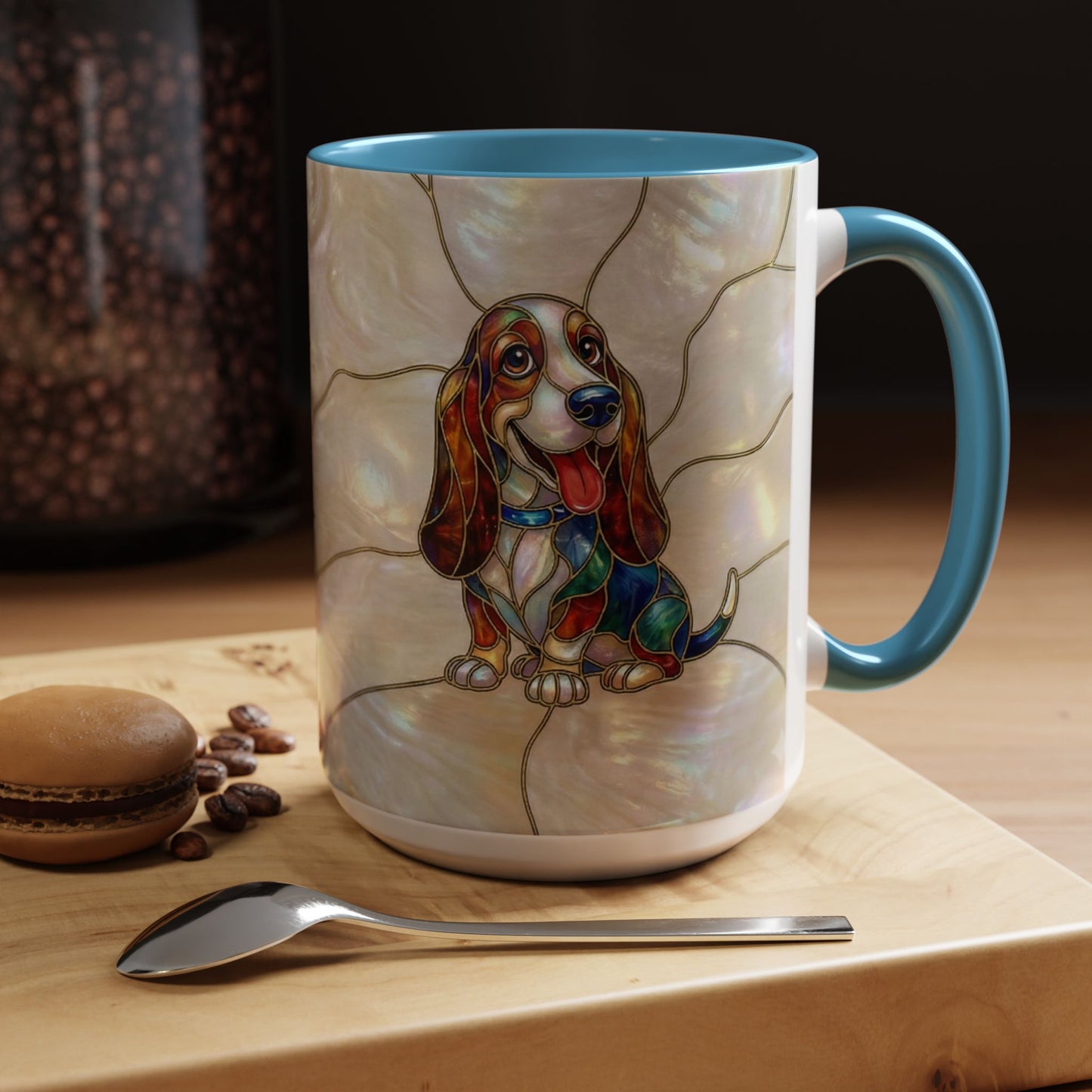 Basset Hound Stained Glass Accent Coffee Mug (11/15oz) - 14520
