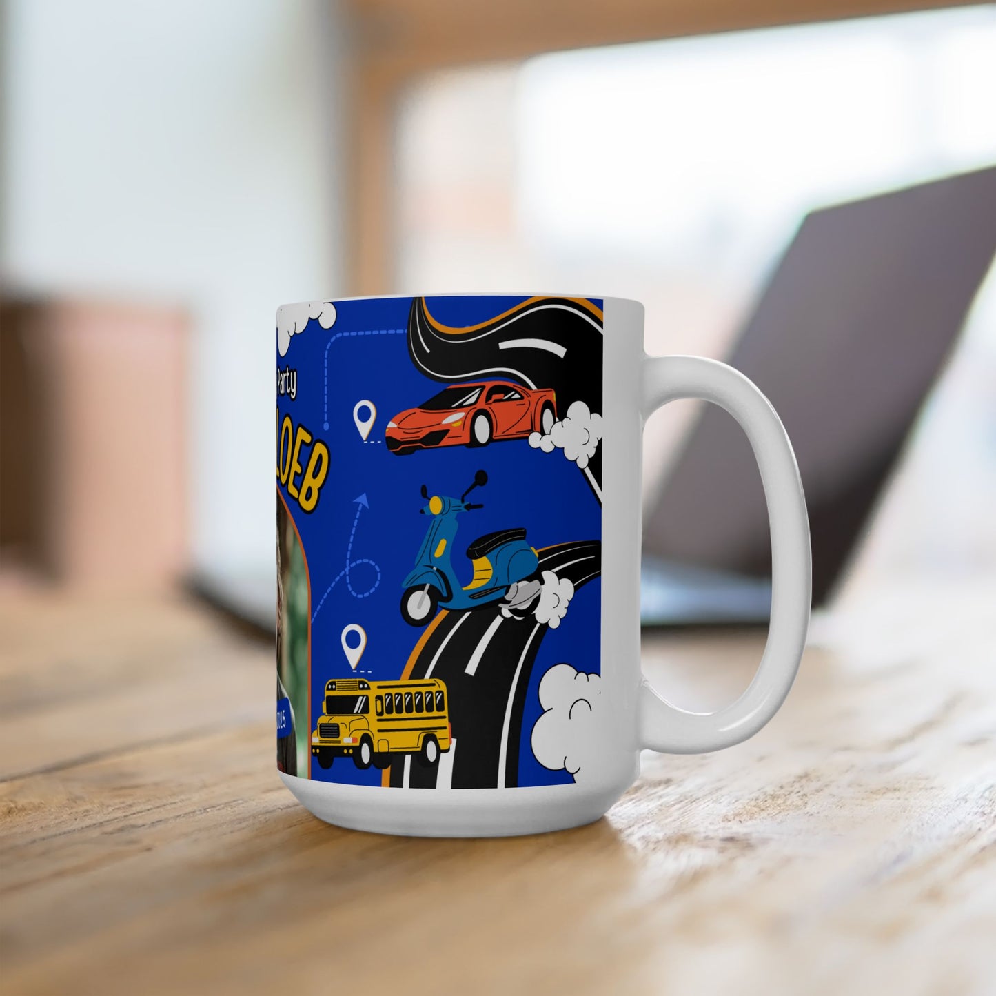 Happy Birthday, Car-Loving Boy, Details Customizable - Ceramic Mug, (11oz, 15oz) - 11236