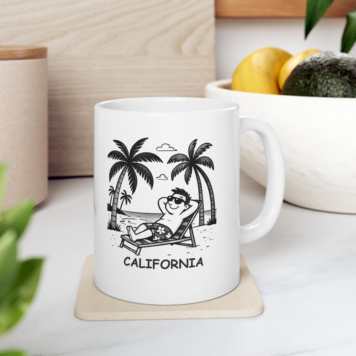 "Palm trees, ocean breeze, and no stress." Ceramic Mug - 12703