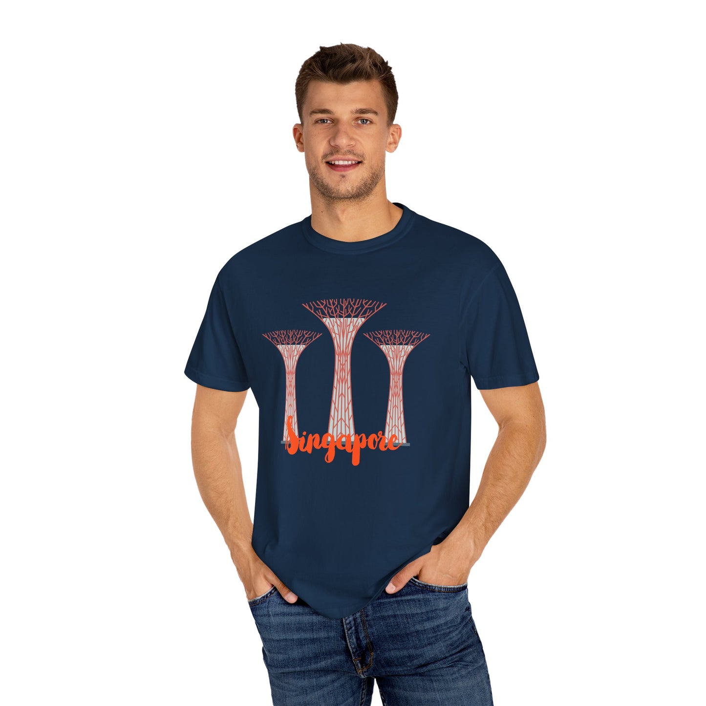 SingaporeT-Shirt - Casual Unisex Garment-Dyed Tee - 12085