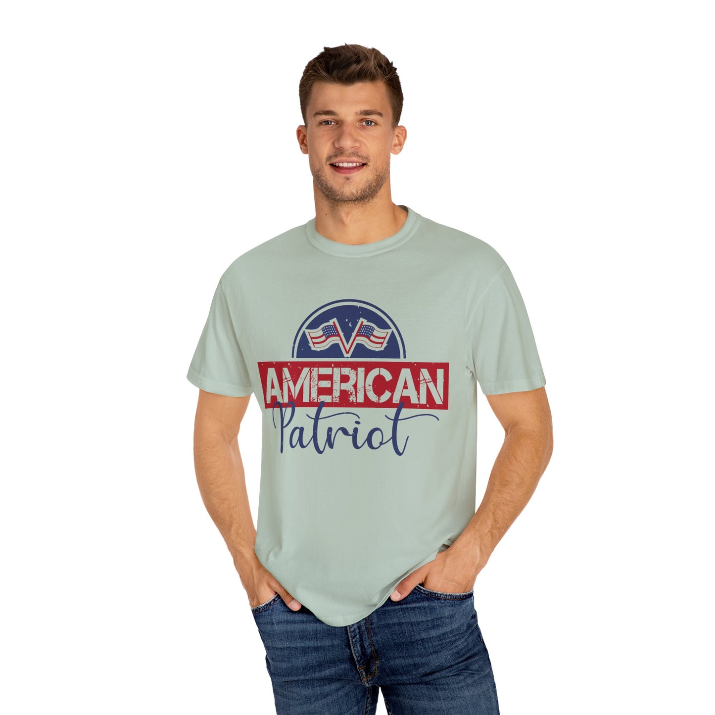 American Patriot Garment-Dyed T-Shirt, USA Pride Tee, 4th of July Shirt, Americana Apparel, Unisex Casual Wear - 13813