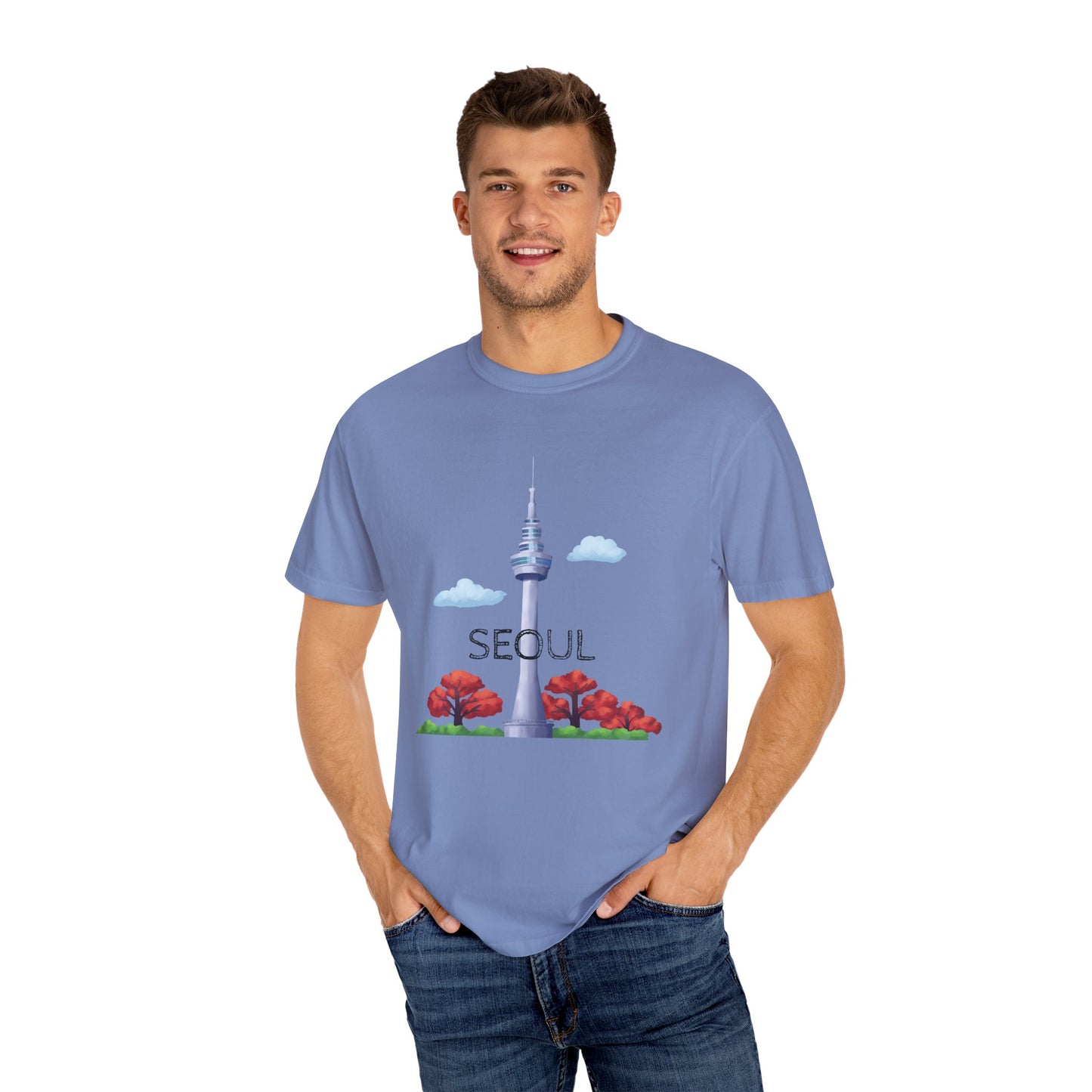 Seoul Skyline Unisex T-Shirt - Casual Travel Tee - 12046