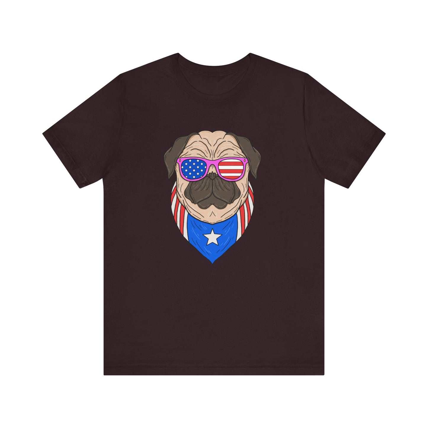 Patriotic Pug Tee, Independence Day T-Shirt, Dog Lovers Gift, Summer Casual Wear, Fun Family Outing Shirt - 13733