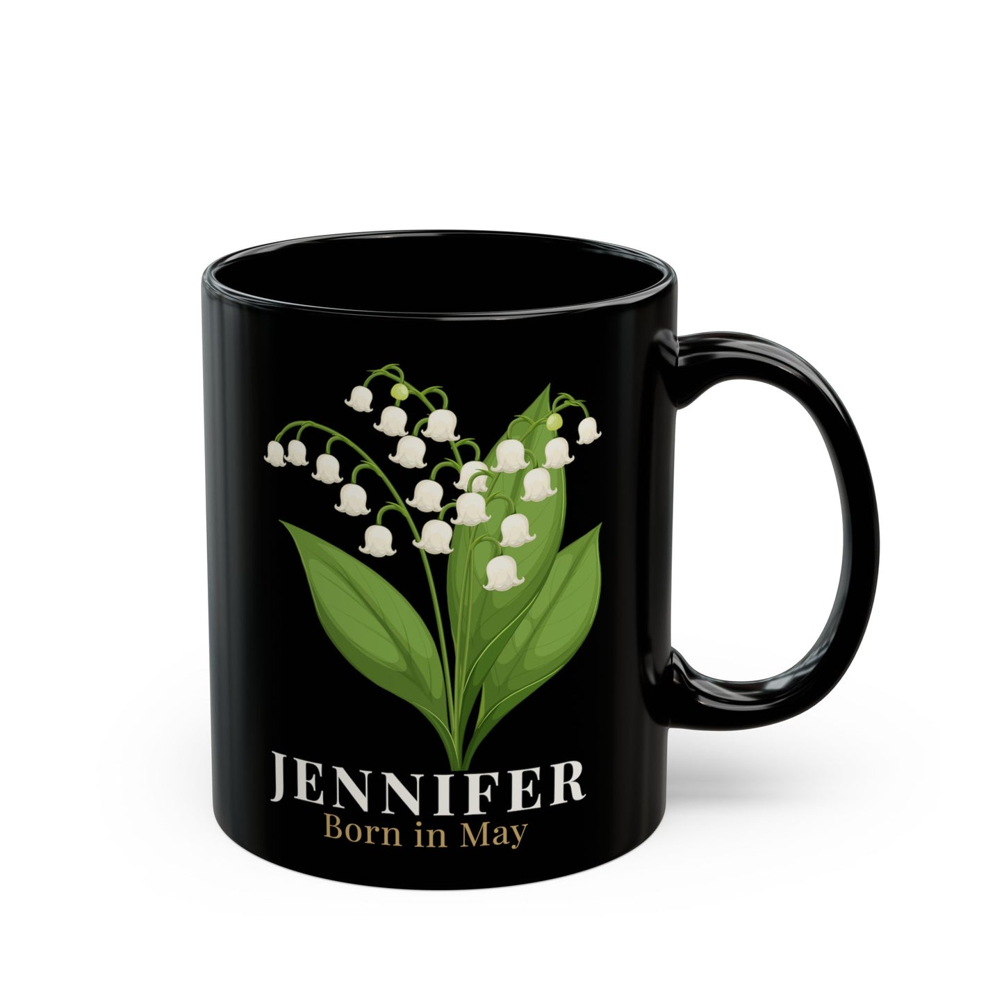 Jennifer Born in May Lily of the Valley Mug | Personalized Custom Name Mug -  14896
