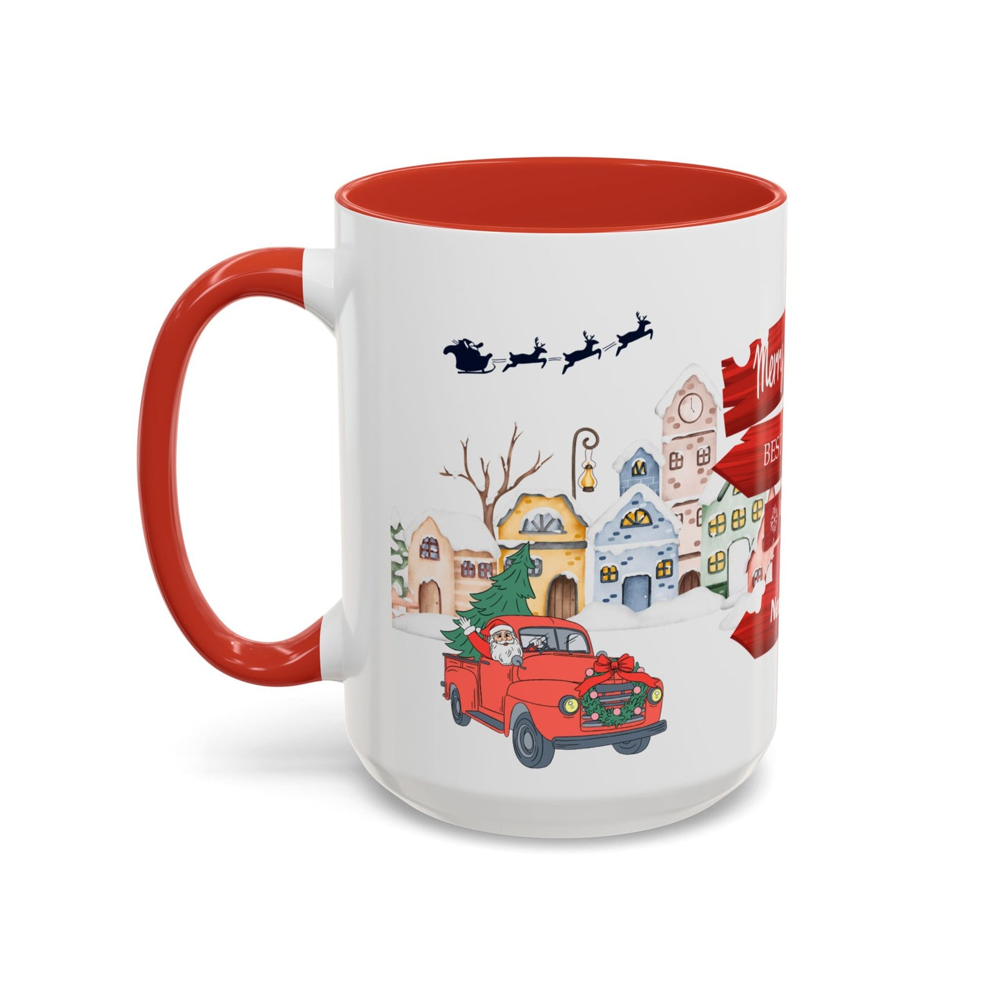 Merry Christmas - Accent Coffee Mug (11, 15oz)