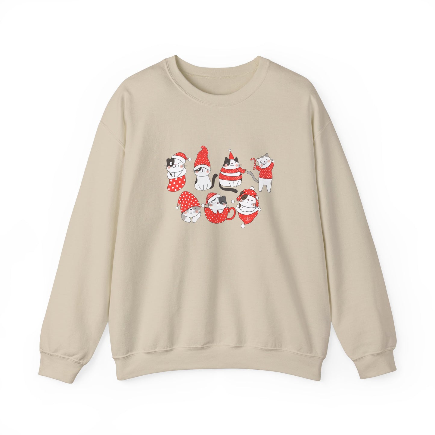 Cats, Merry Christmas - Unisex Heavy Blend™ Crewneck Sweatshirt - 10047