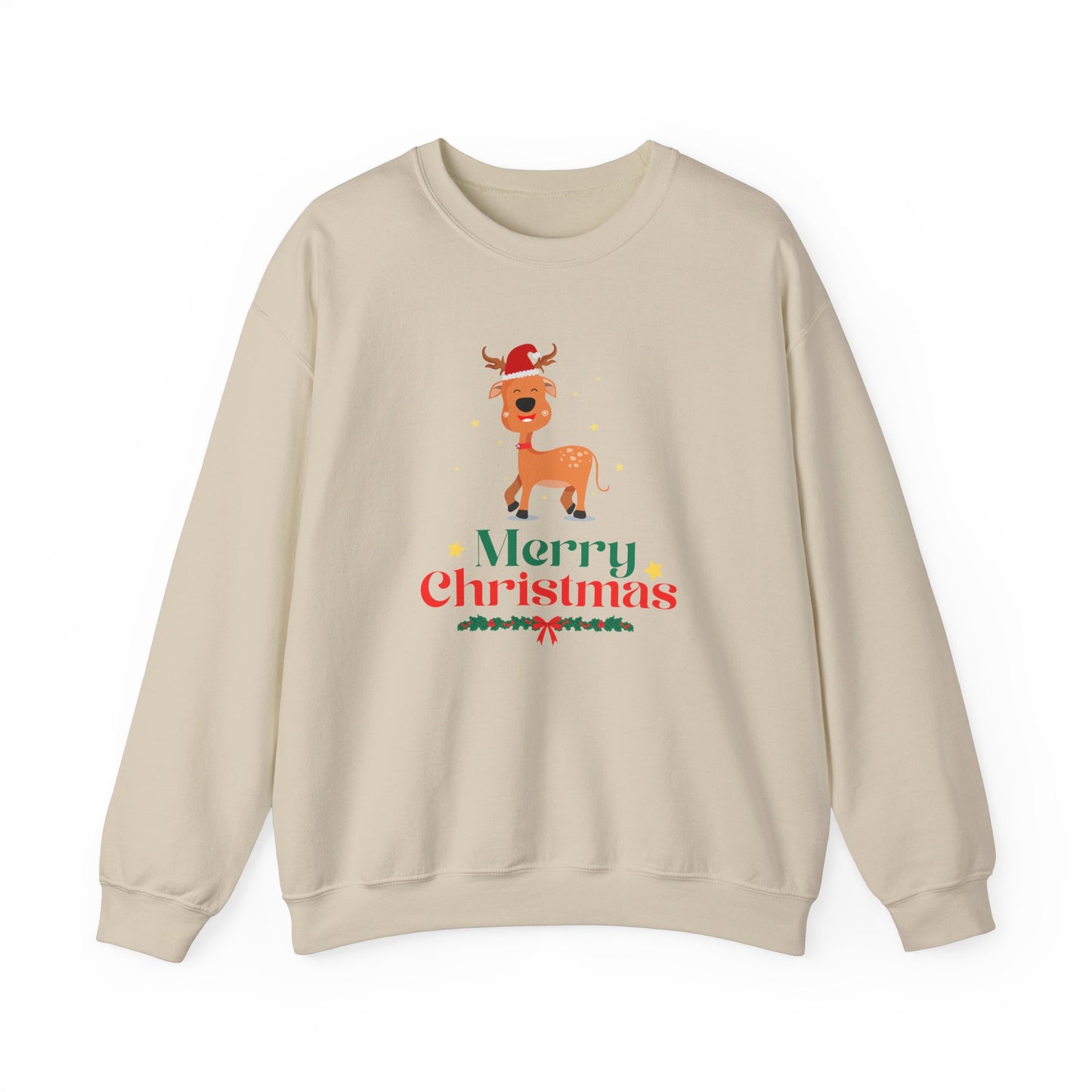 Reindeer, Merry Christmas - Unisex Heavy Blend™ Crewneck Sweatshirt