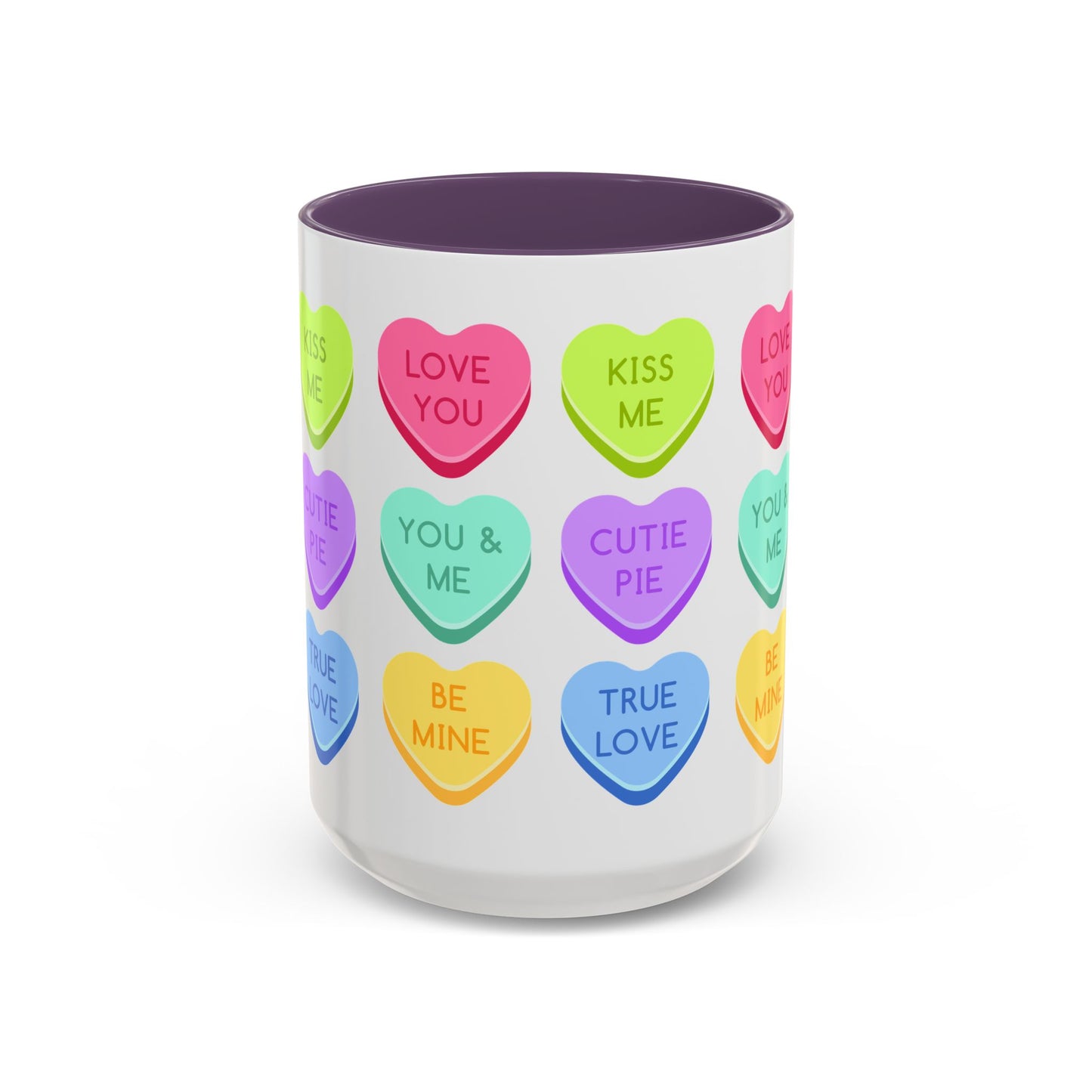 Love You, Kiss Me - Accent Coffee Mug (11, 15oz) - 11541