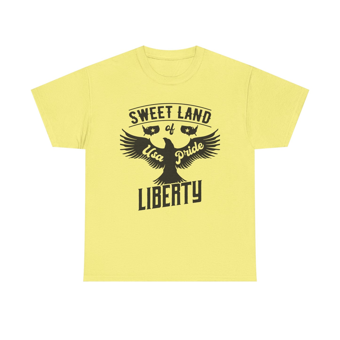 Sweet Land of Liberty Design, Unisex Heavy Cotton Tee: Patriotic T-shirt, Gift for Freedom Lovers, Casual Wear, Independence Day Shirt - 13492