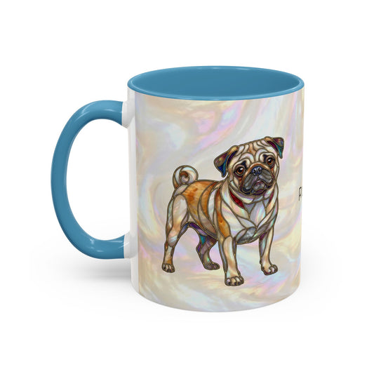 Pug Accent Coffee Mug –  Stained Glass Design (11/15oz) - 14547