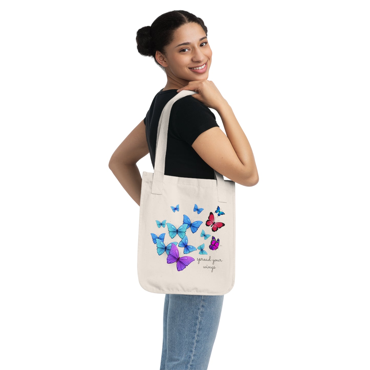 Organic Canvas Tote Bag | Butterfly  Lovers