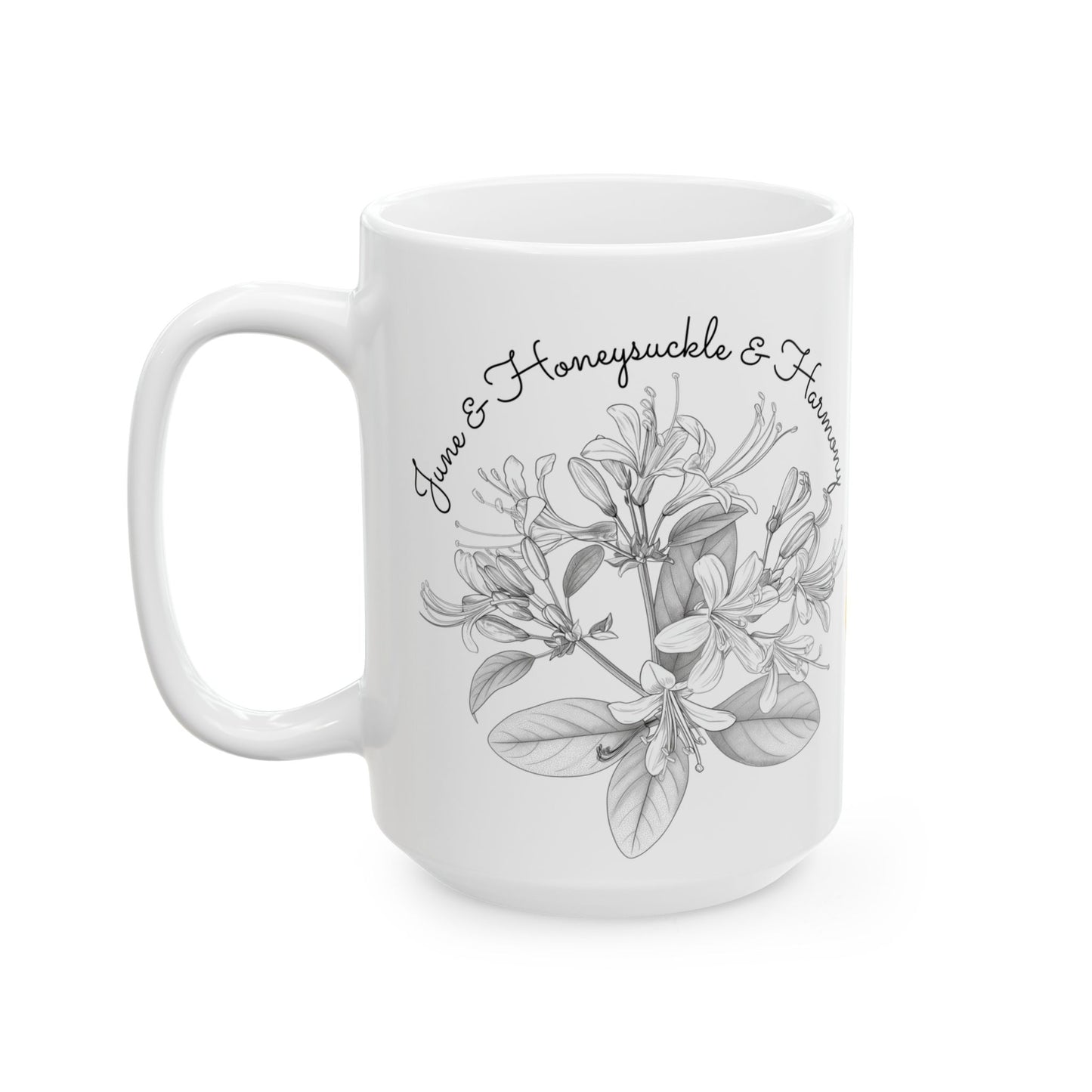 Happy Birthday, June, Honeysuckle, Customizable - Ceramic Mug, (11oz, 15oz) - 10446