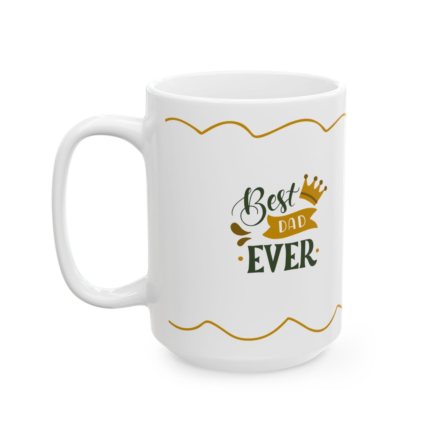 Best Dad Ever, Personalized Ceramic Mug, Fun Gift for Coffee Lovers, Custom Photo Mug - 14003