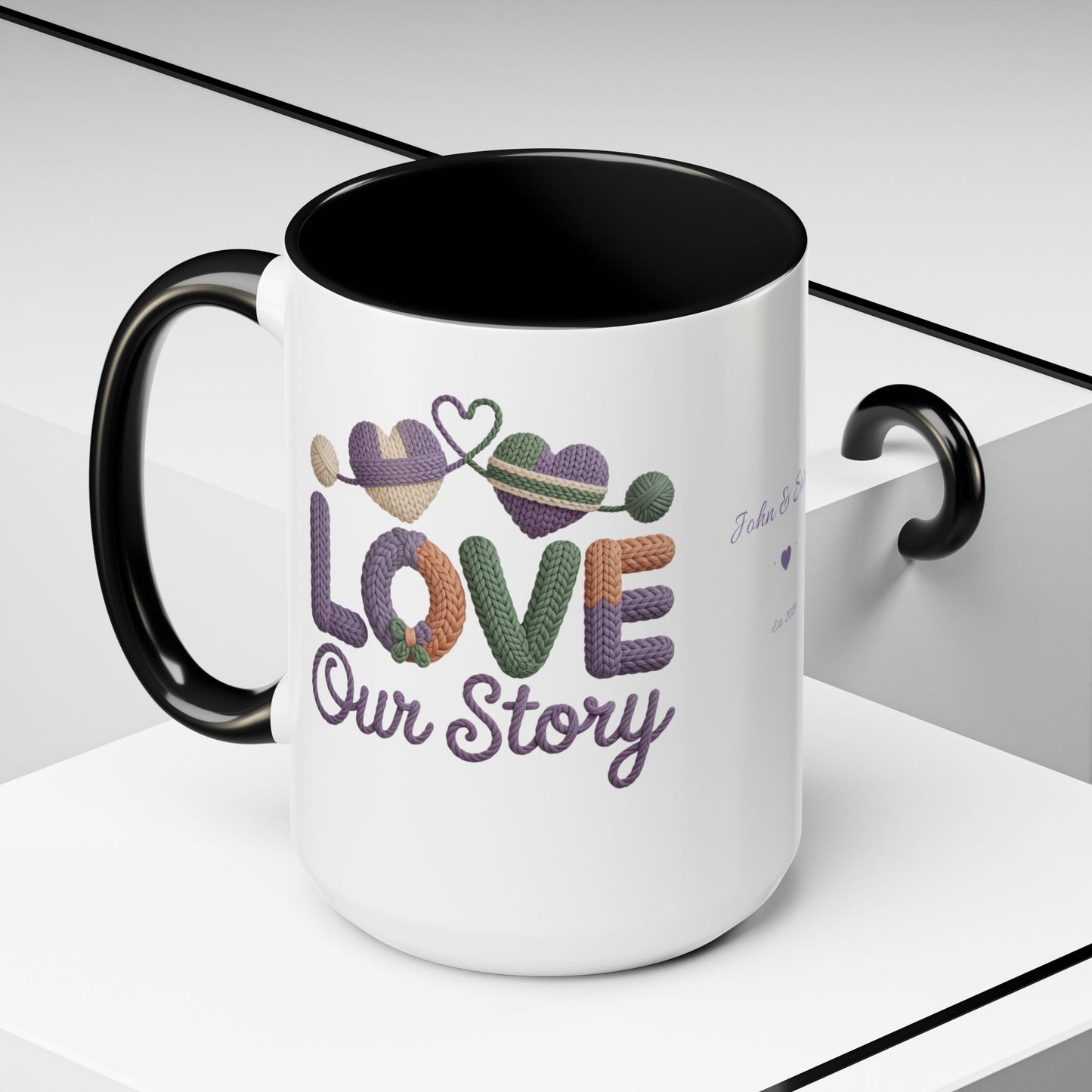 Our Story Personalized Mug — Custom Names & Established Date | Couple Gift (11oz / 15oz) - 14749