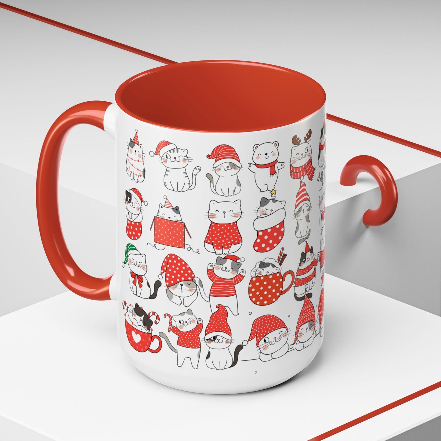 Christmas Cats - Accent Coffee Mug (11, 15oz) - 10290