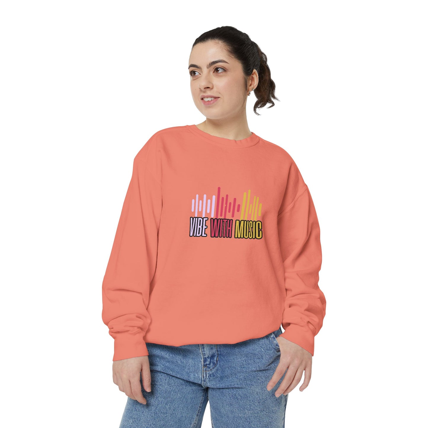 Vibe with Music - Unisex Garment-Dyed Sweatshirt - 10624