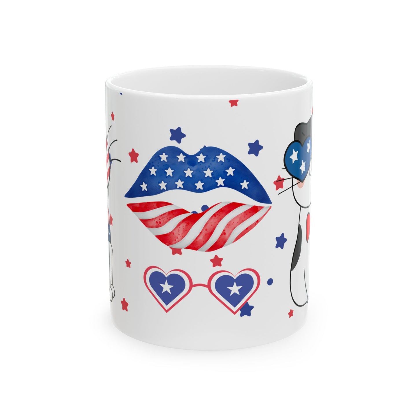 July 4, Cat's Kiss - Ceramic Mug, (11oz, 15oz) - 10586