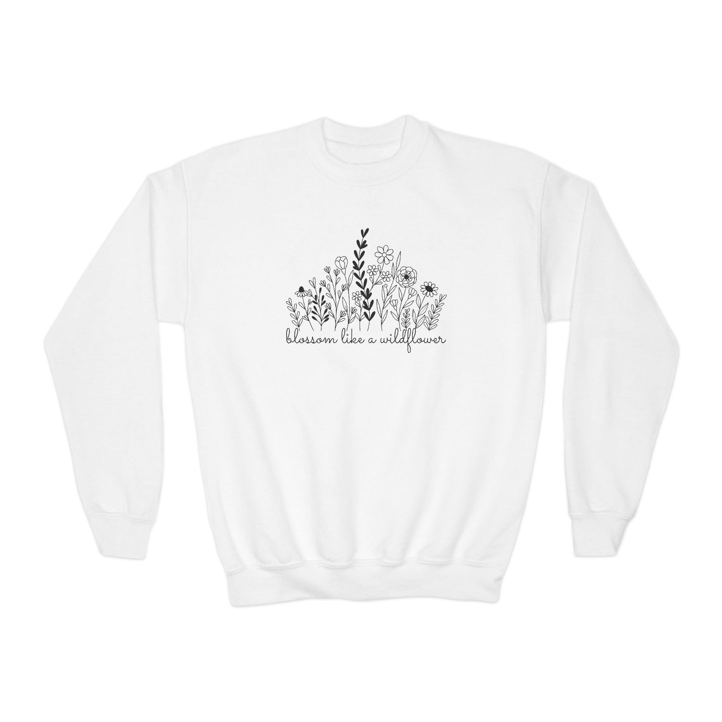 Blossom Like A Wildflower - Youth Crewneck Sweatshirt - 10127