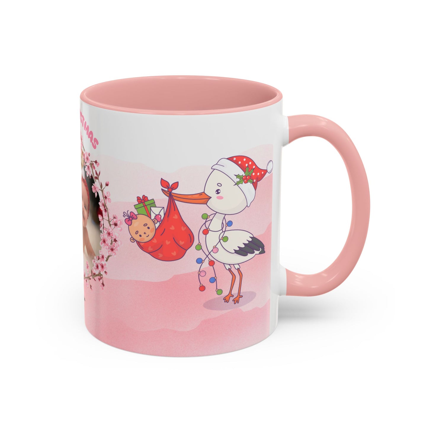 First Christmas, Baby Girl, Customizable - Accent Coffee Mug (11, 15oz) - 10074