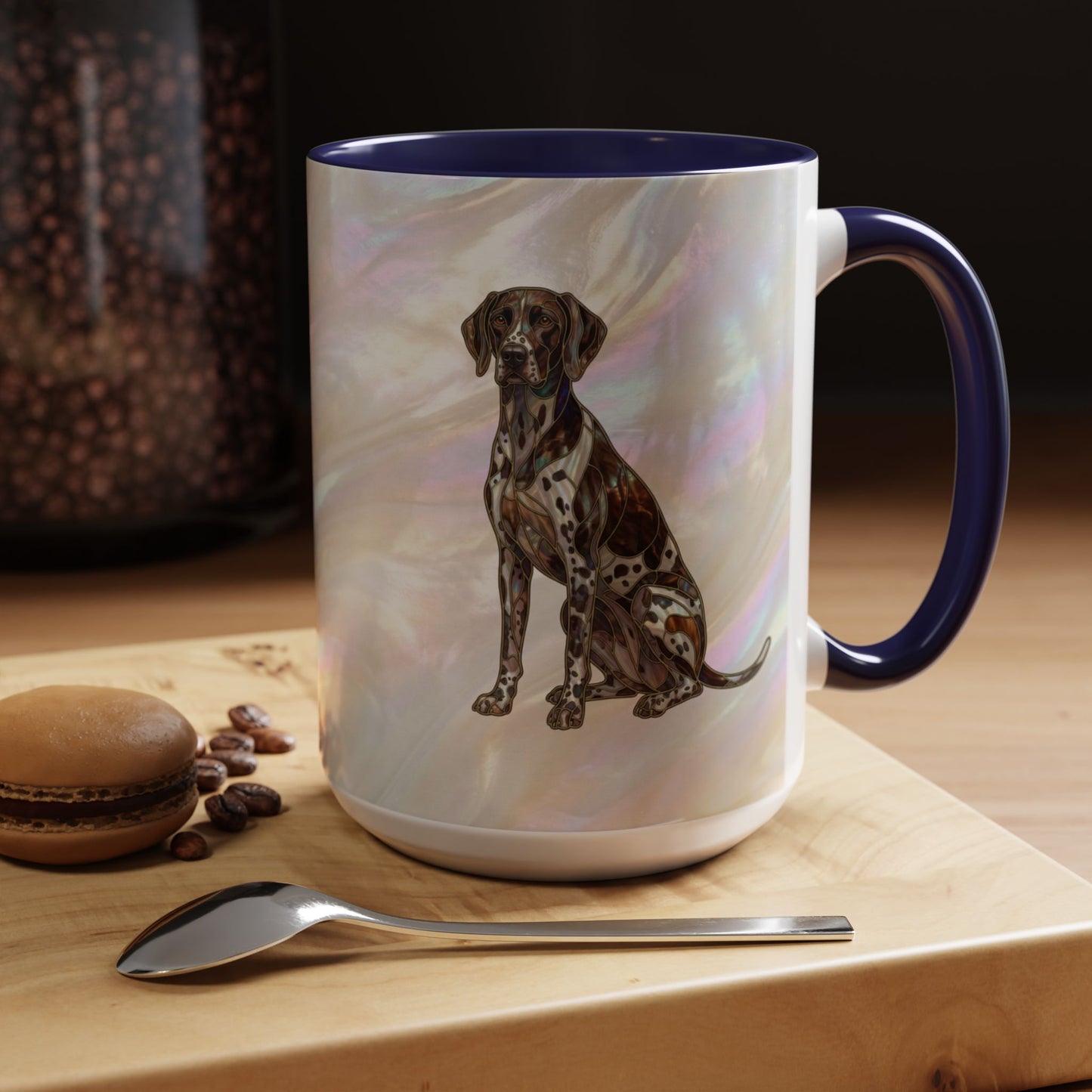 German Shorthaired Pointer Accent Coffee Mug — Stained Glass Design (11/15oz) - 14634