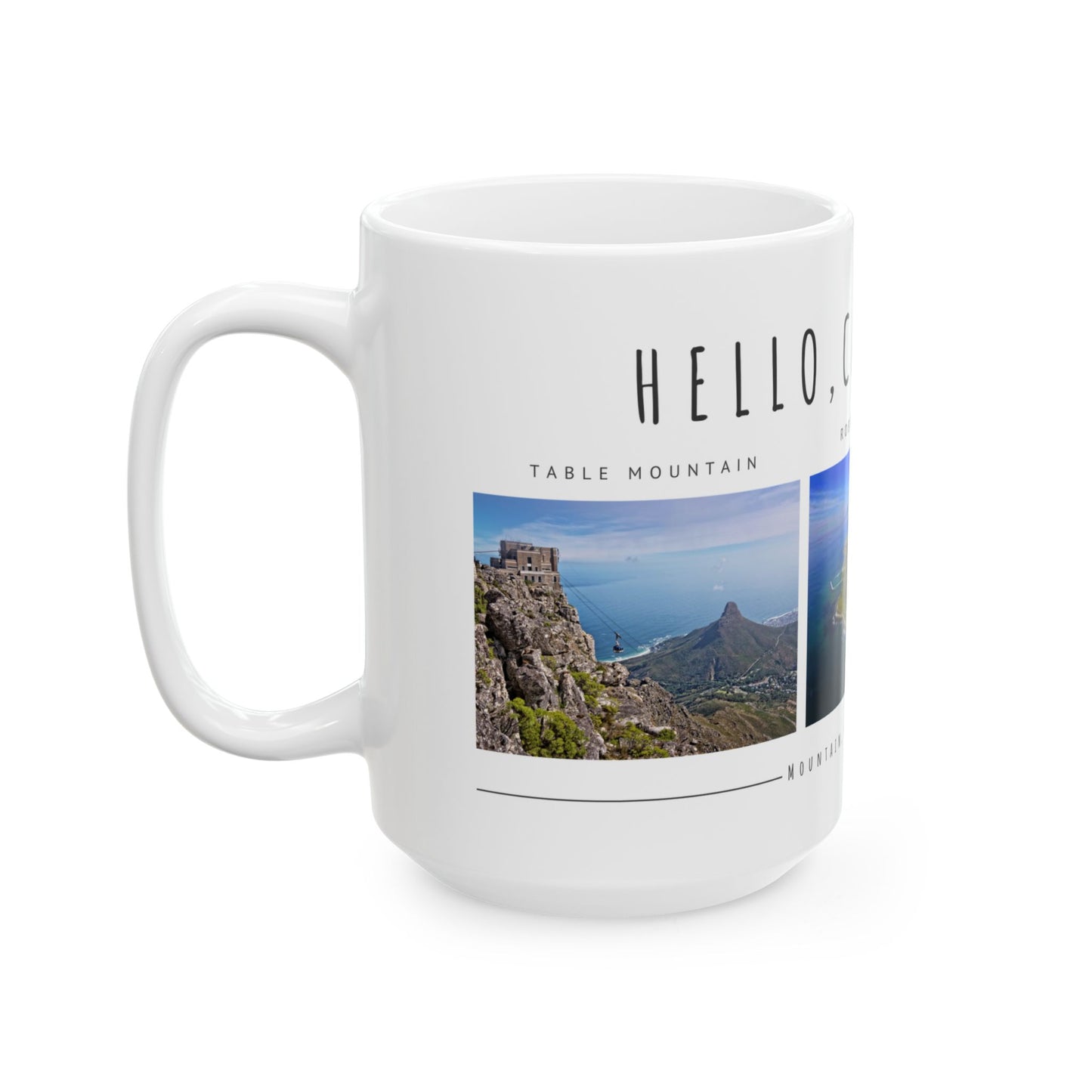 Hello Cape Town Mug – Scenic Travel Ceramic Coffee Cup (11oz, 15oz) - 12021