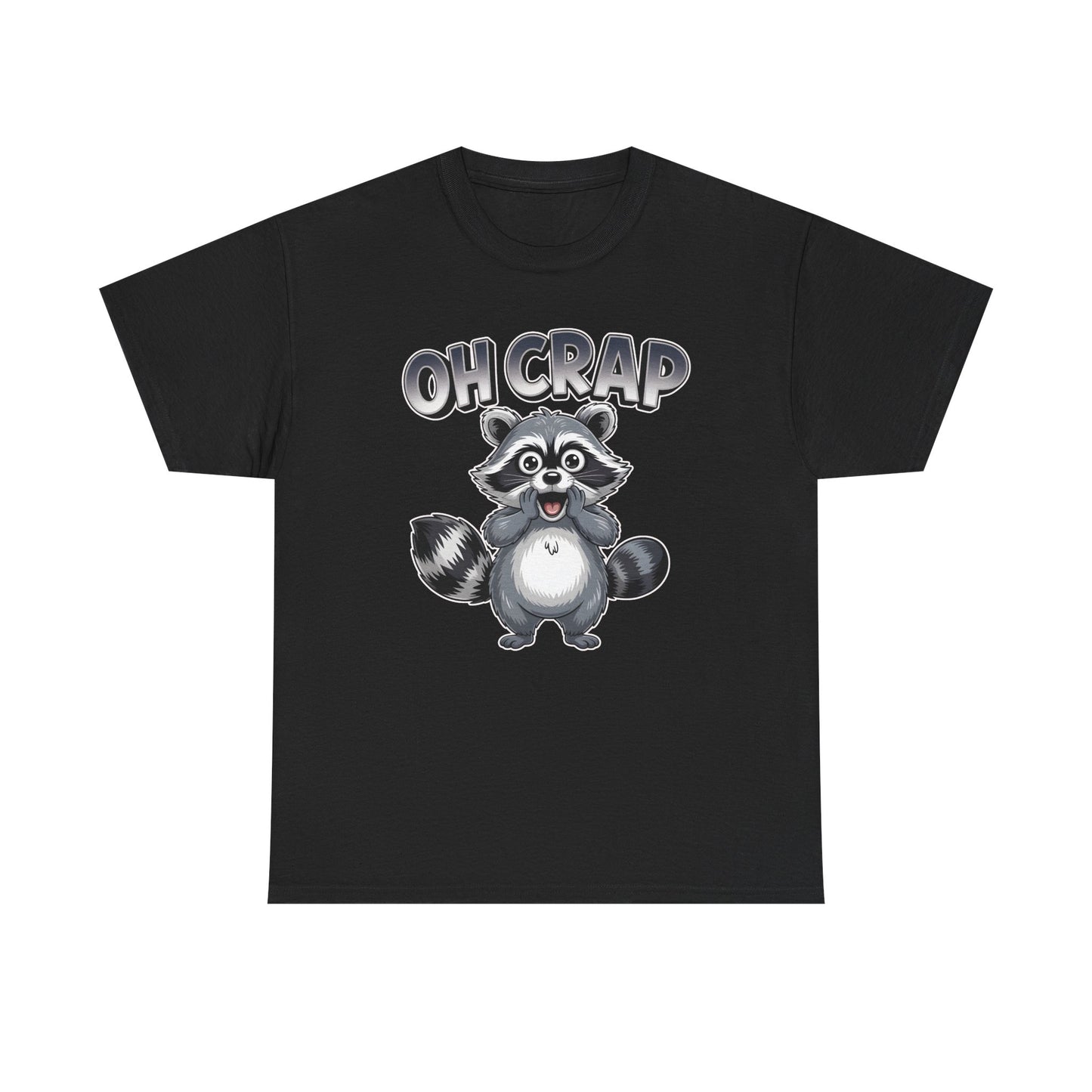 Funny Raccoon T-Shirt – “Oh Crap” Cute Meme Reaction Animal Tee Gift - 14855