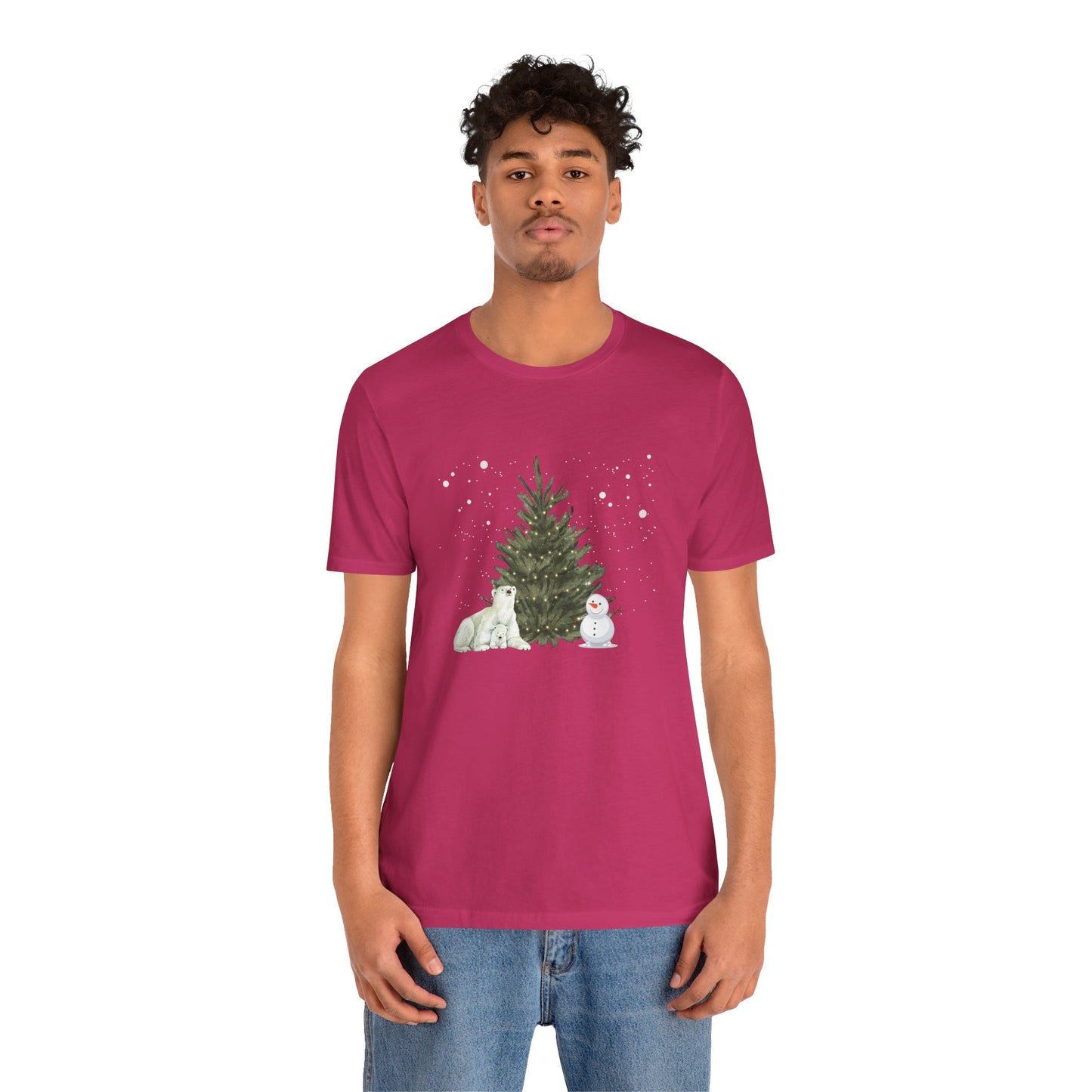 Polar Bear & snowman - Unisex Jersey Short Sleeve Tee - 10021