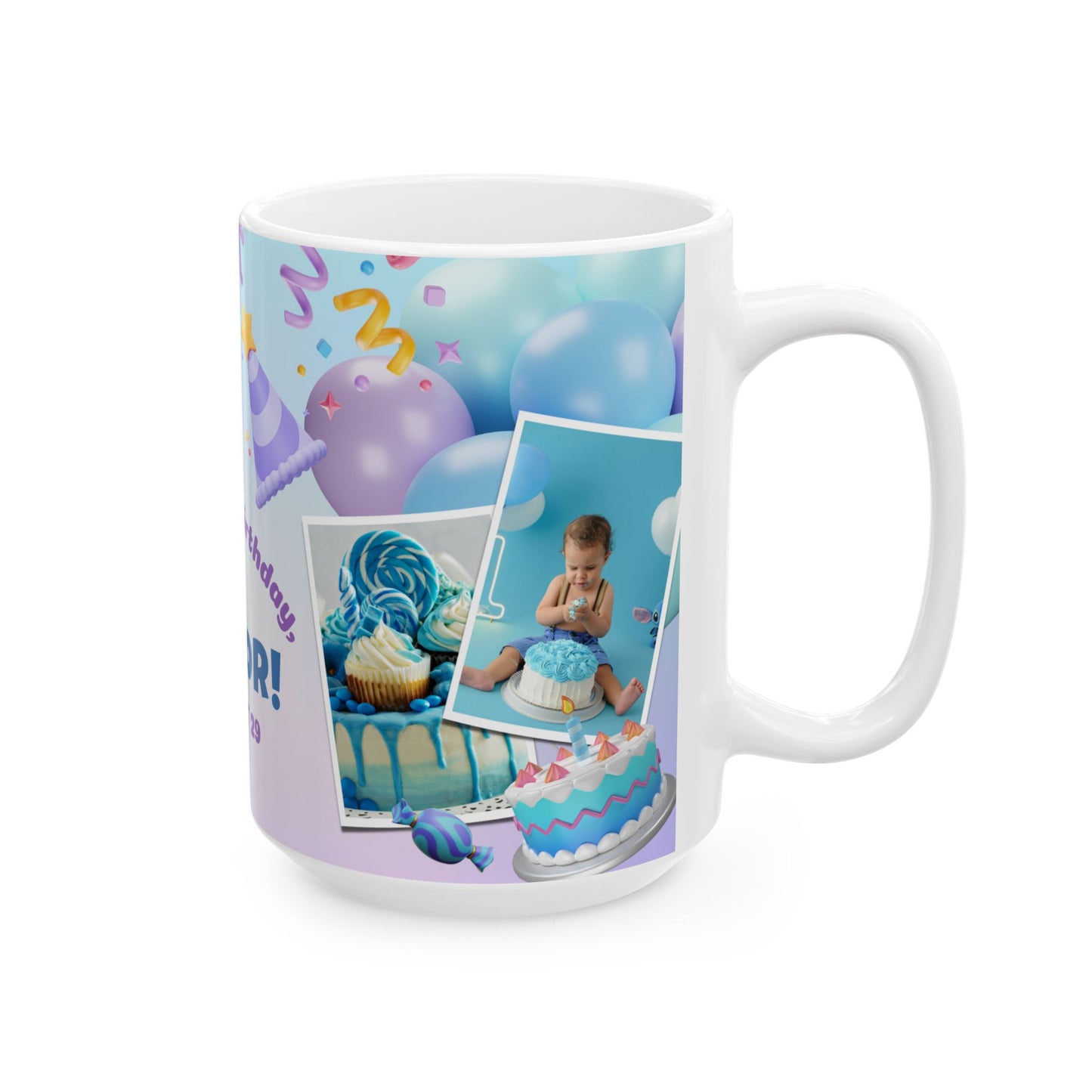 Personalized Birthday Mug for Kids, Custom Photo Cup, Gift for Birthday Celebration, Unique Child’s Mug, Party Favor - 13971