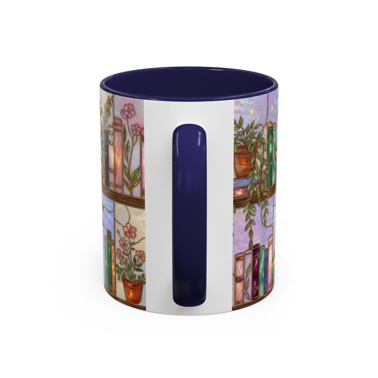 Magic Book Shelf Accent Coffee Mug — Stained Glass Design (11/15 oz) - 14529