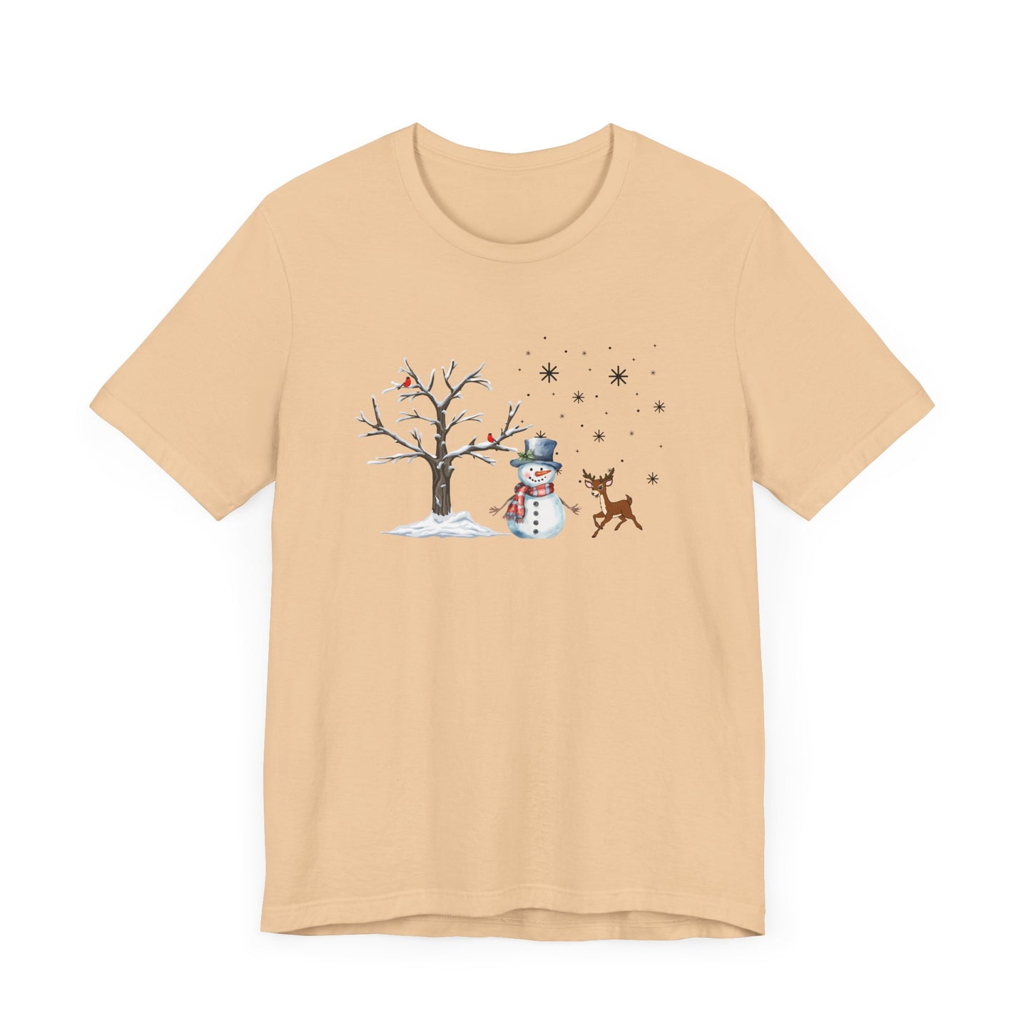 Snowman with Twinkle - Unisex Jersey Short Sleeve Tee