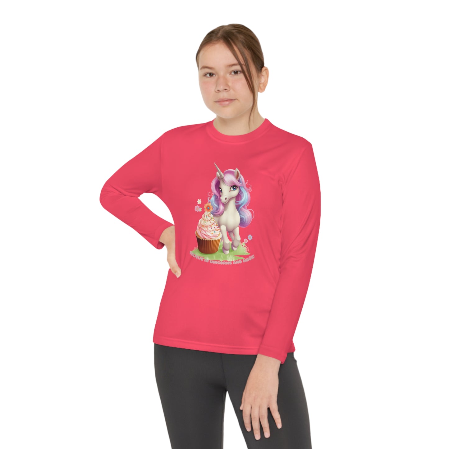 Believe in Unicorns and Magic - Youth Long Sleeve Competitor Tee