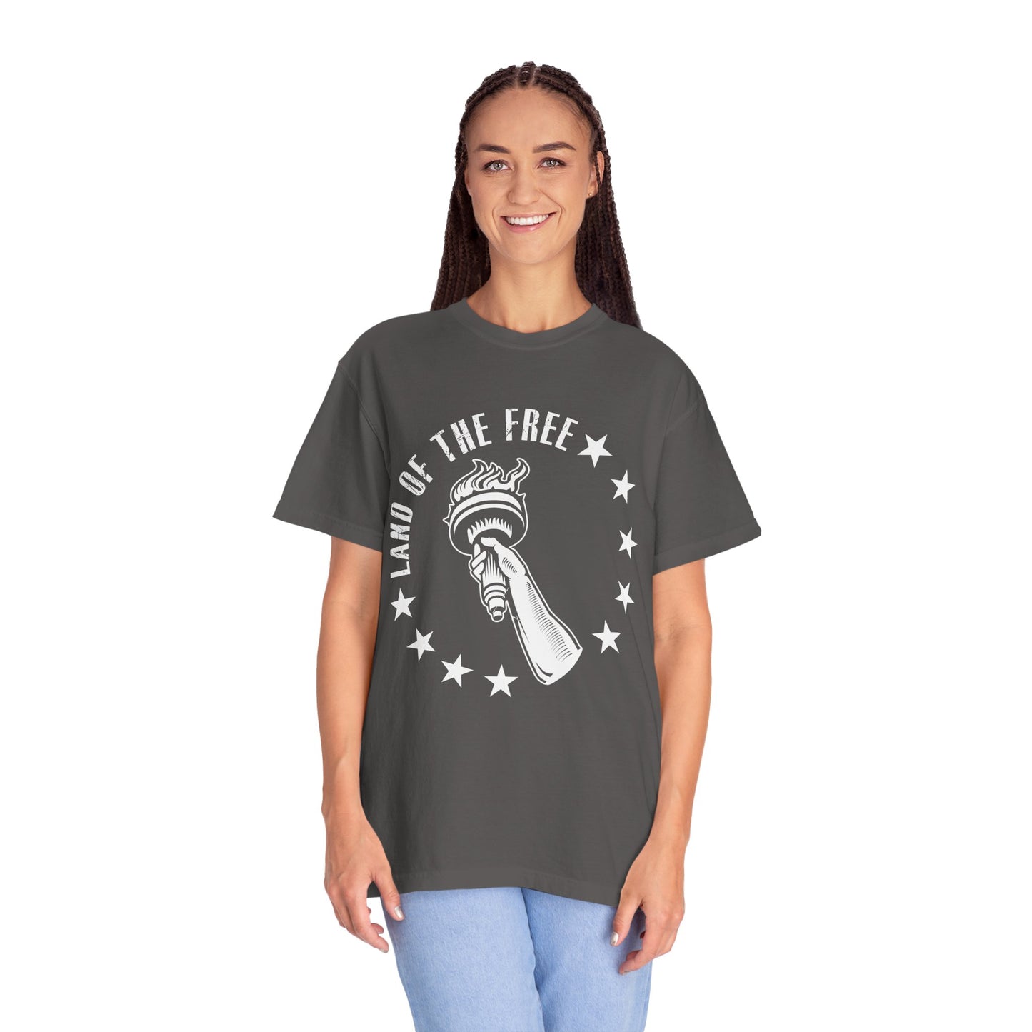 Land Of the Free Graphic T-Shirt, Casual Wear for Independence Day, Gift for Freedom Lovers, Unisex Tee for Everyday Style, Comfort and Style - 13640