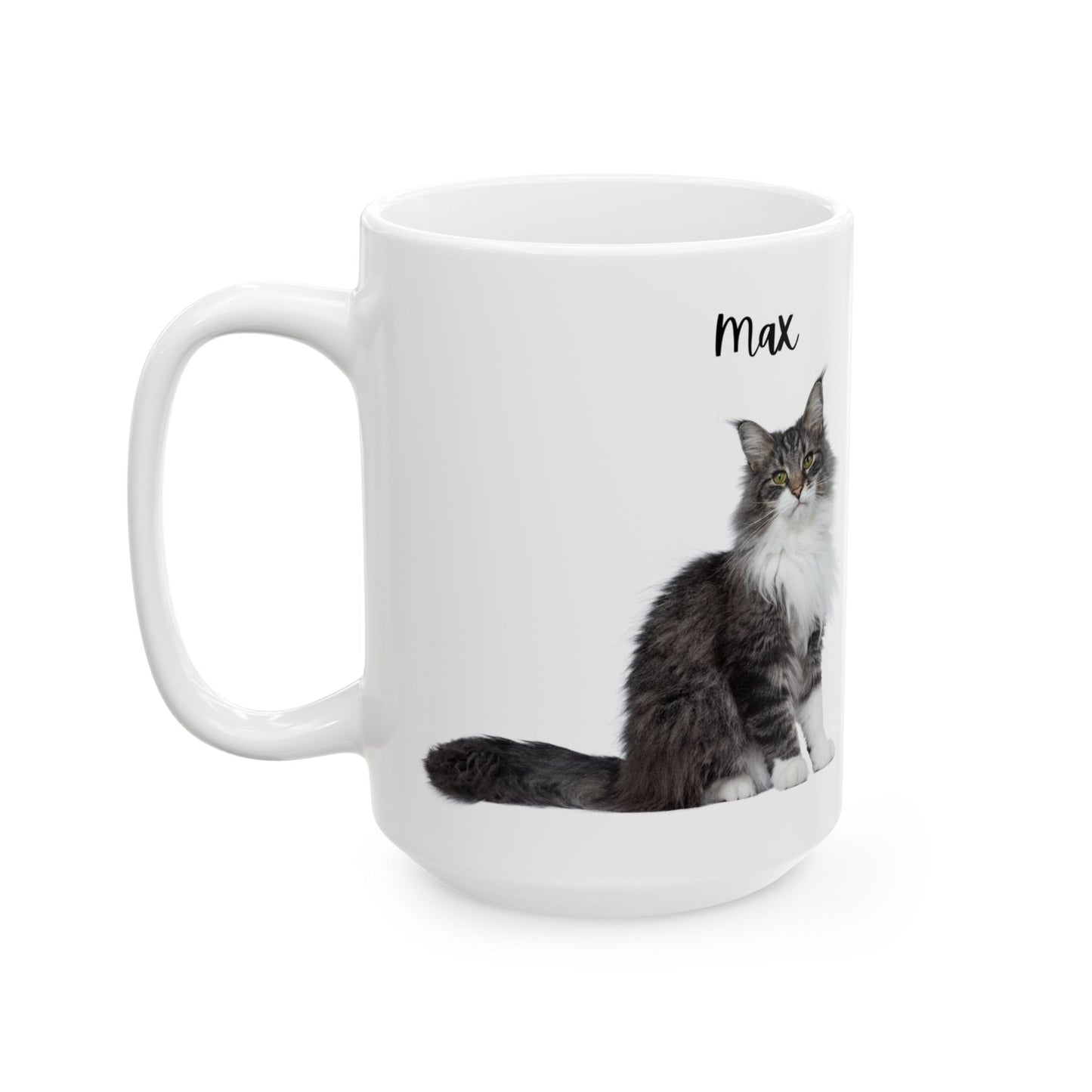 Personalized Cat Ceramic Mug for Cat Lovers, Custom Pet Mug, Coffee Cup, Gift for Cat Owners, Cute Cat Design - 14194