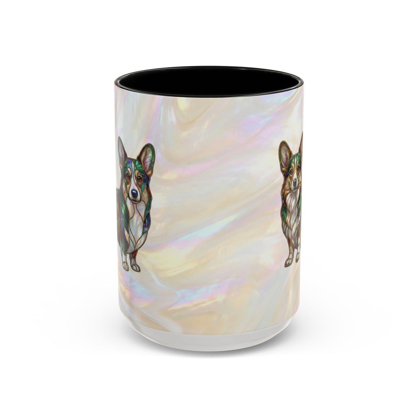 Corgi Accent Coffee Mug -Stained Glass Style (11/15oz) - 14627
