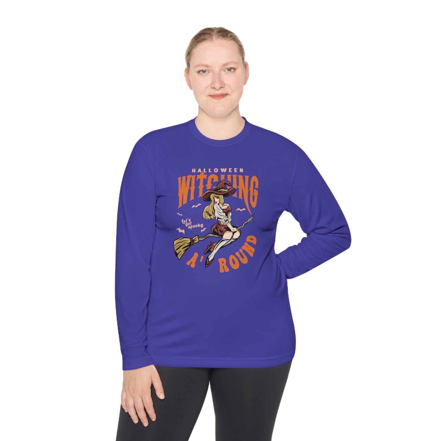 Halloween Witching, Let's Get Spooky Around - Unisex Lightweight Long Sleeve Tee