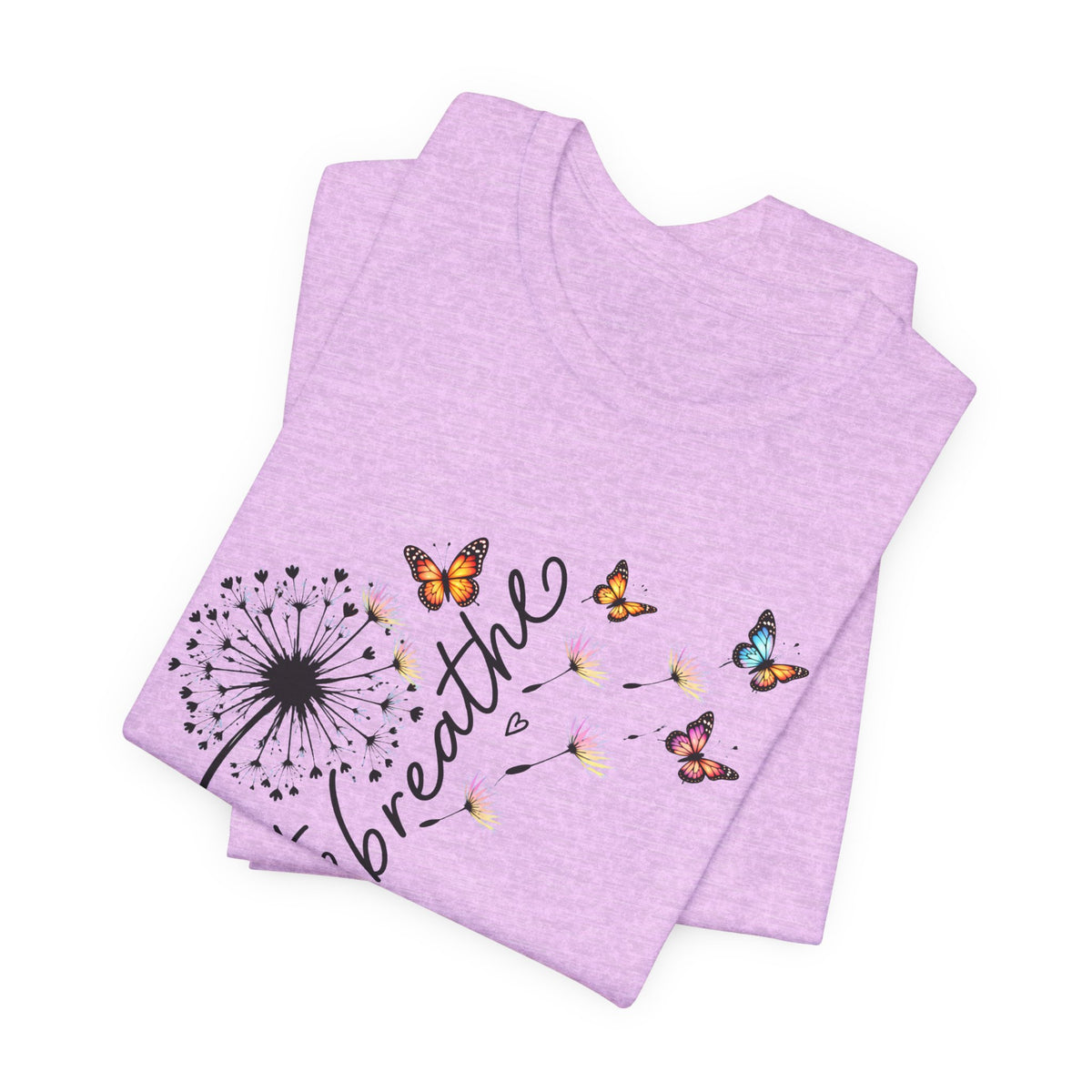 Just Breathe Dandelion T-Shirt,  Butterfly Inspirational Tee - 14519
