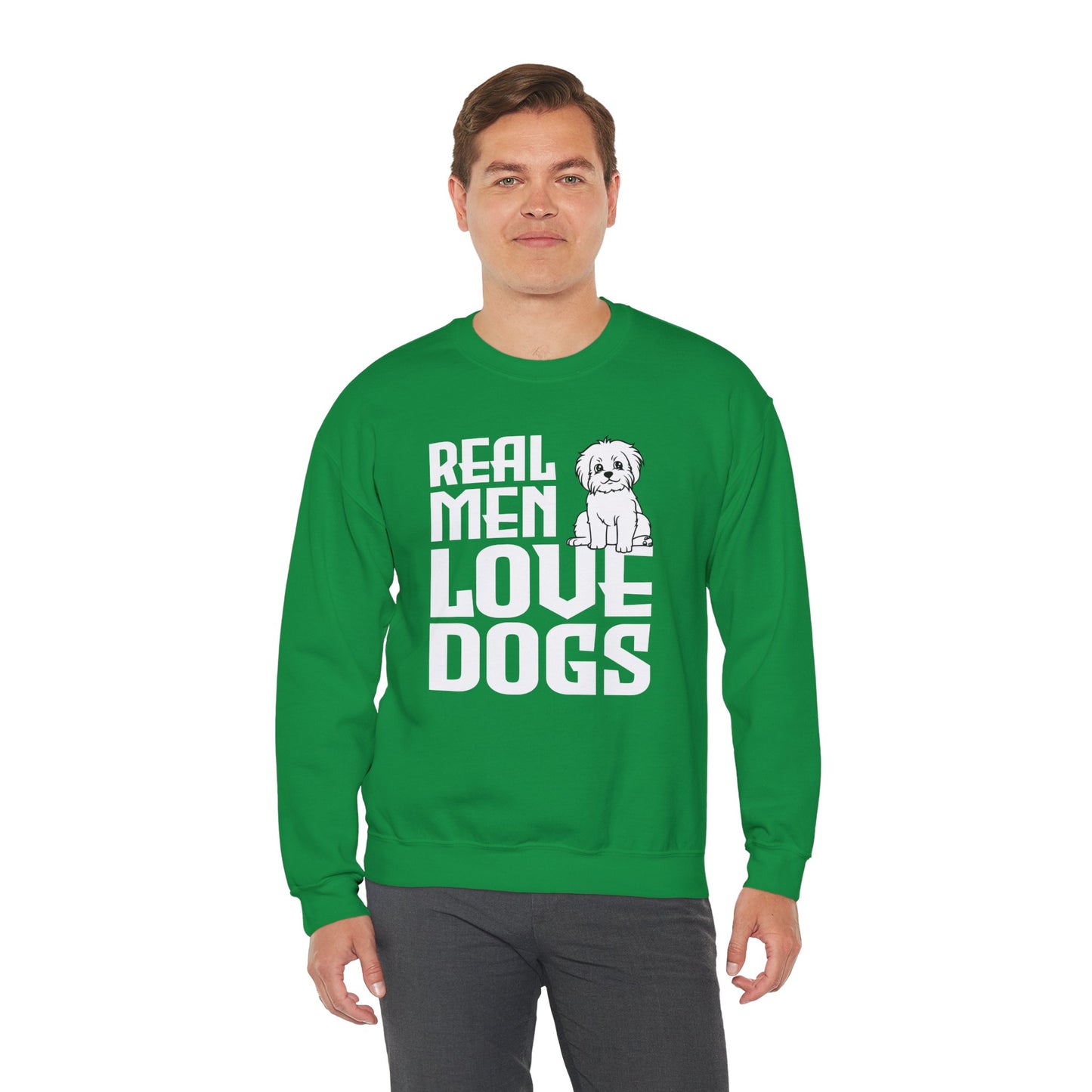 Real  Man Love Dogs - Unisex Heavy Blend™ Crewneck Sweatshirt