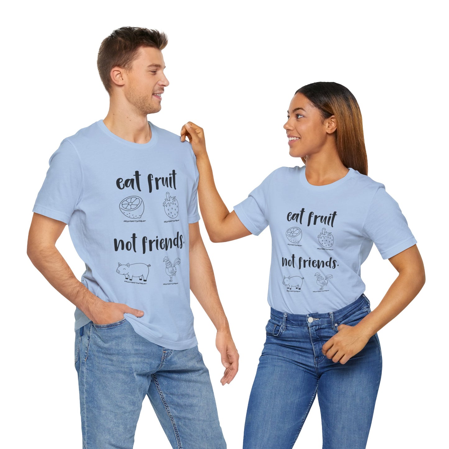 Vegan: Eat Fruit Not Friends - Unisex Jersey Short Sleeve Tee