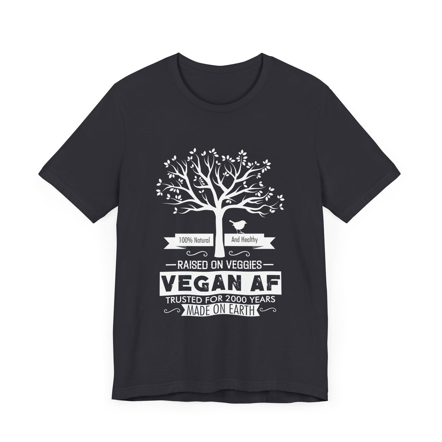 Vegan: 100% Natural And Healthy, Raised By Veggies - Unisex Jersey Short Sleeve Tee - 12396