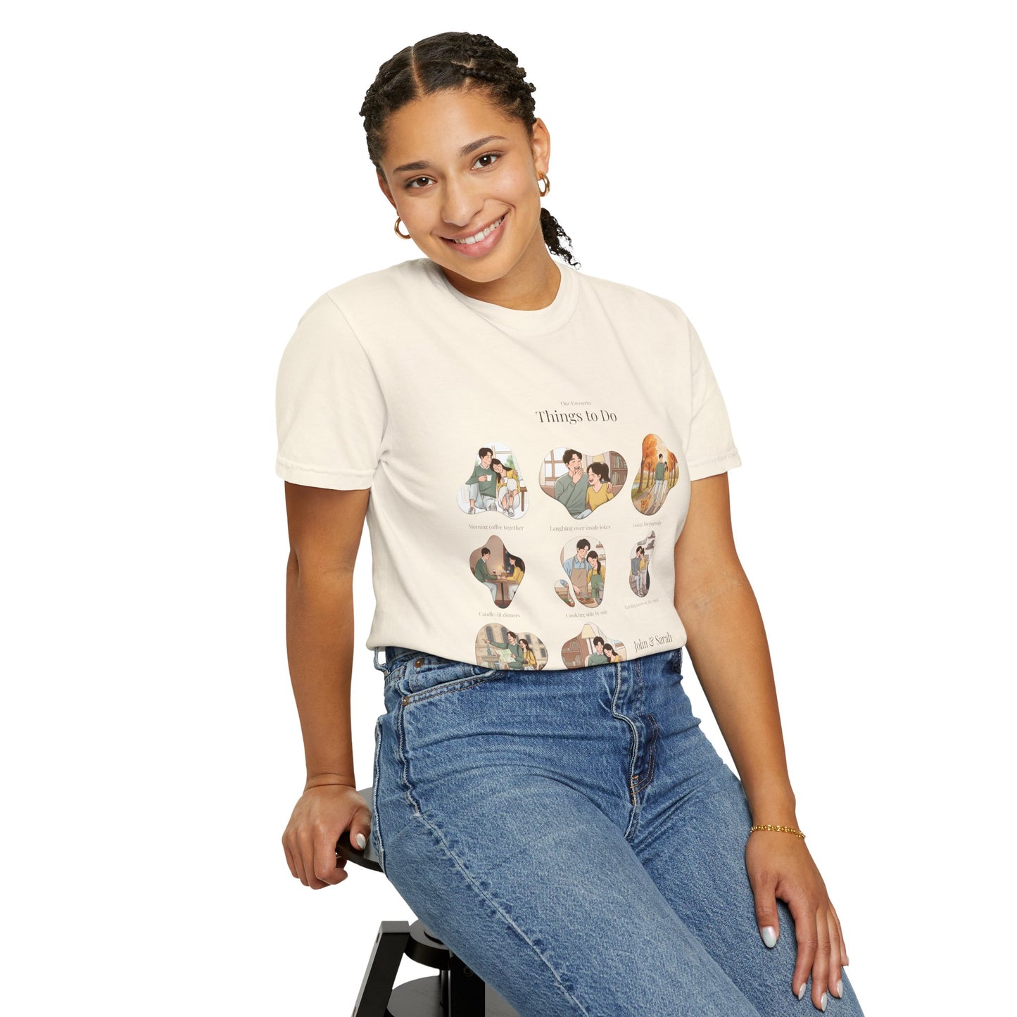 Our Favourite Things to Do Together – Personalised Valentine’s Illustration T-Shirt Gift - 14721