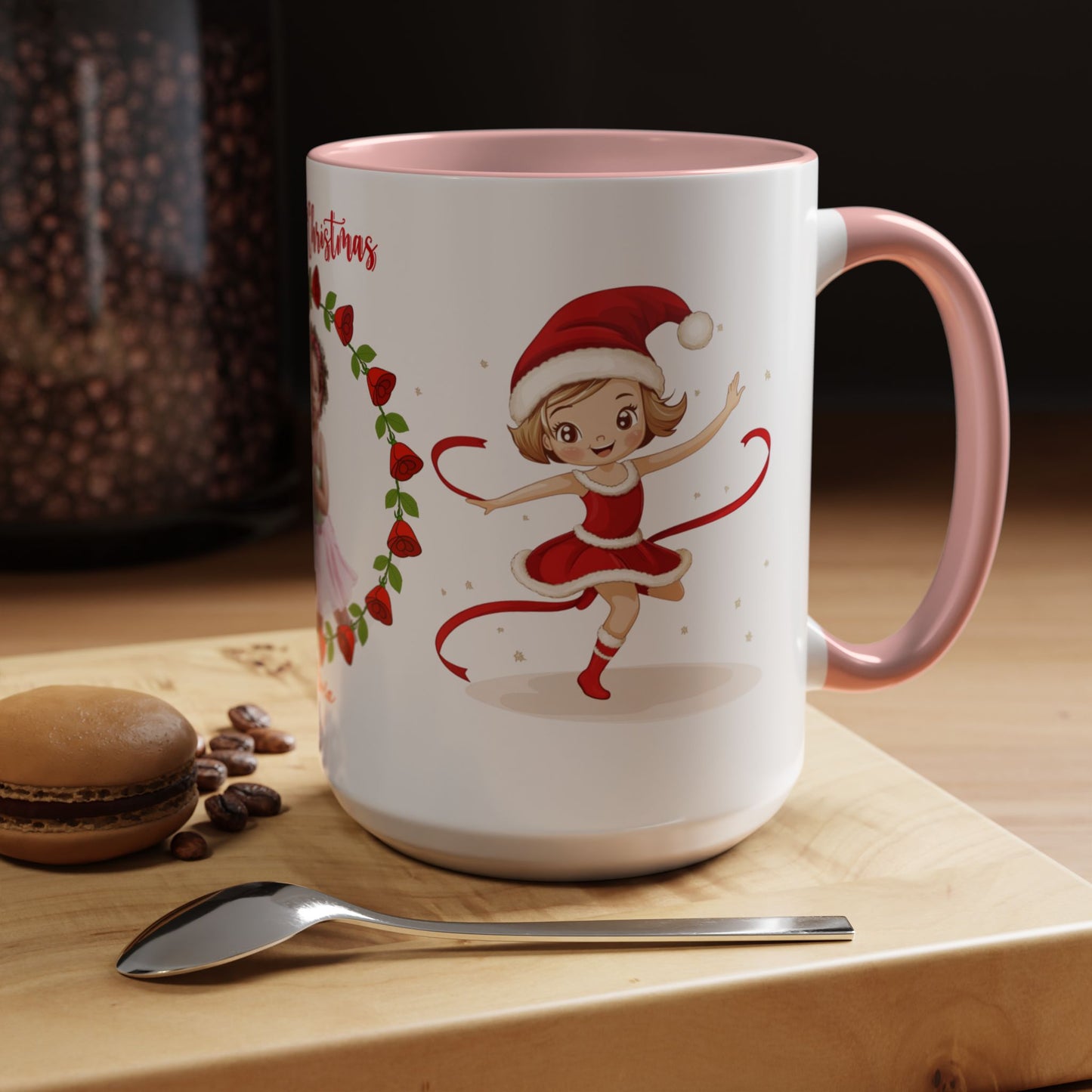 Olivia, Merry Christmas, For Girls, Customizable - Accent Coffee Mug (11, 15oz) - 10149