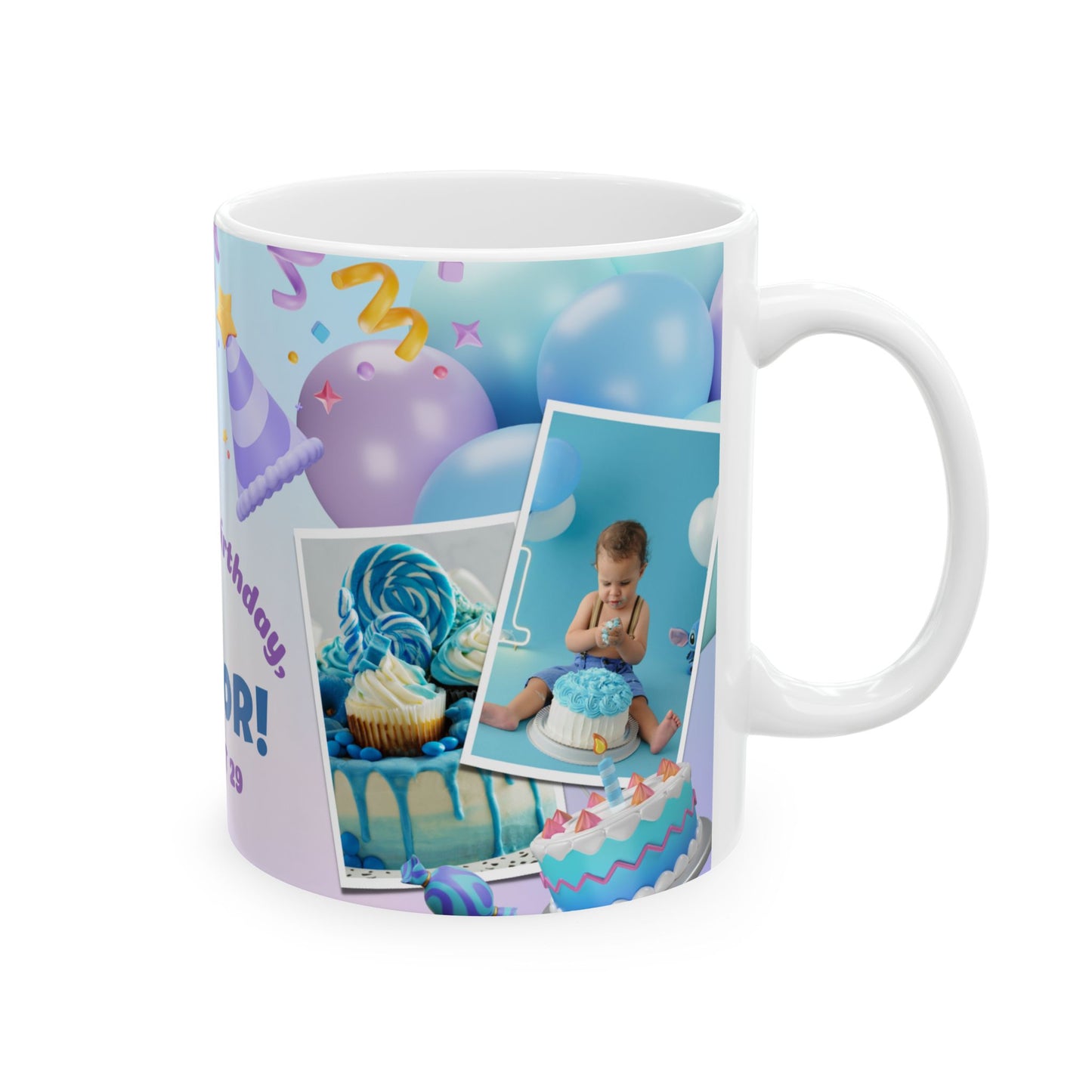 Personalized Birthday Mug for Kids, Custom Photo Cup, Gift for Birthday Celebration, Unique Child’s Mug, Party Favor - 13971