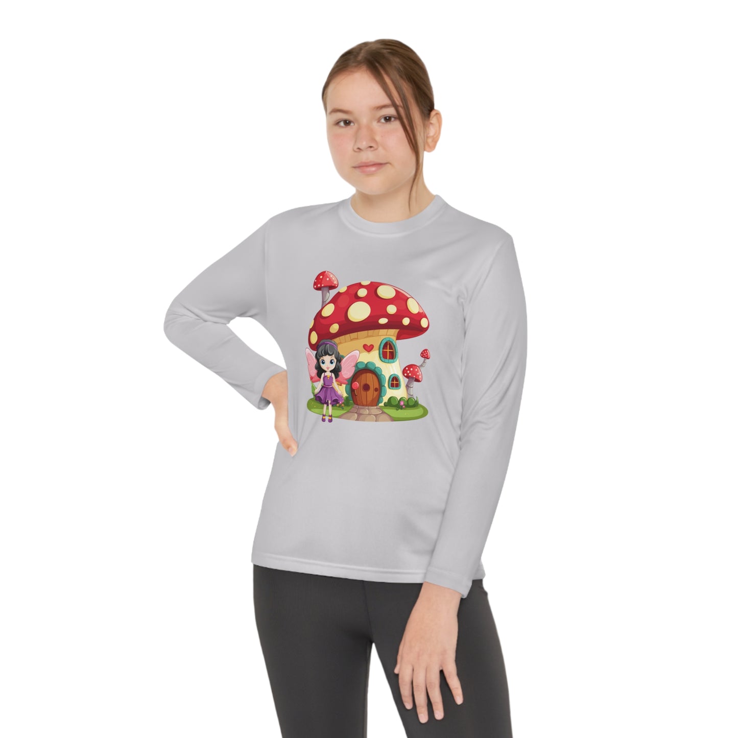 Fairy Mushroom House  - Youth Long Sleeve Competitor Tee