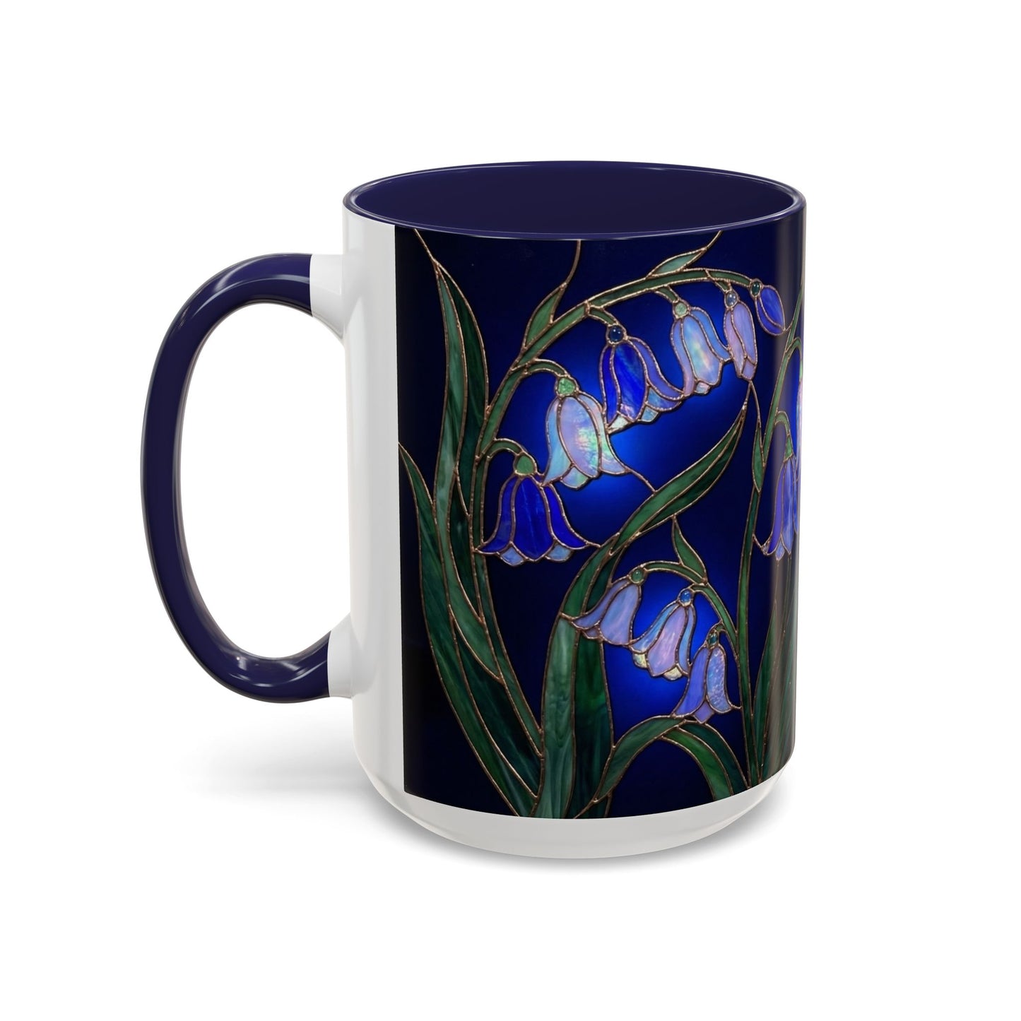 Bluebell Floral Coffee Mug – Stained Glass Design (11/15oz) - 14548