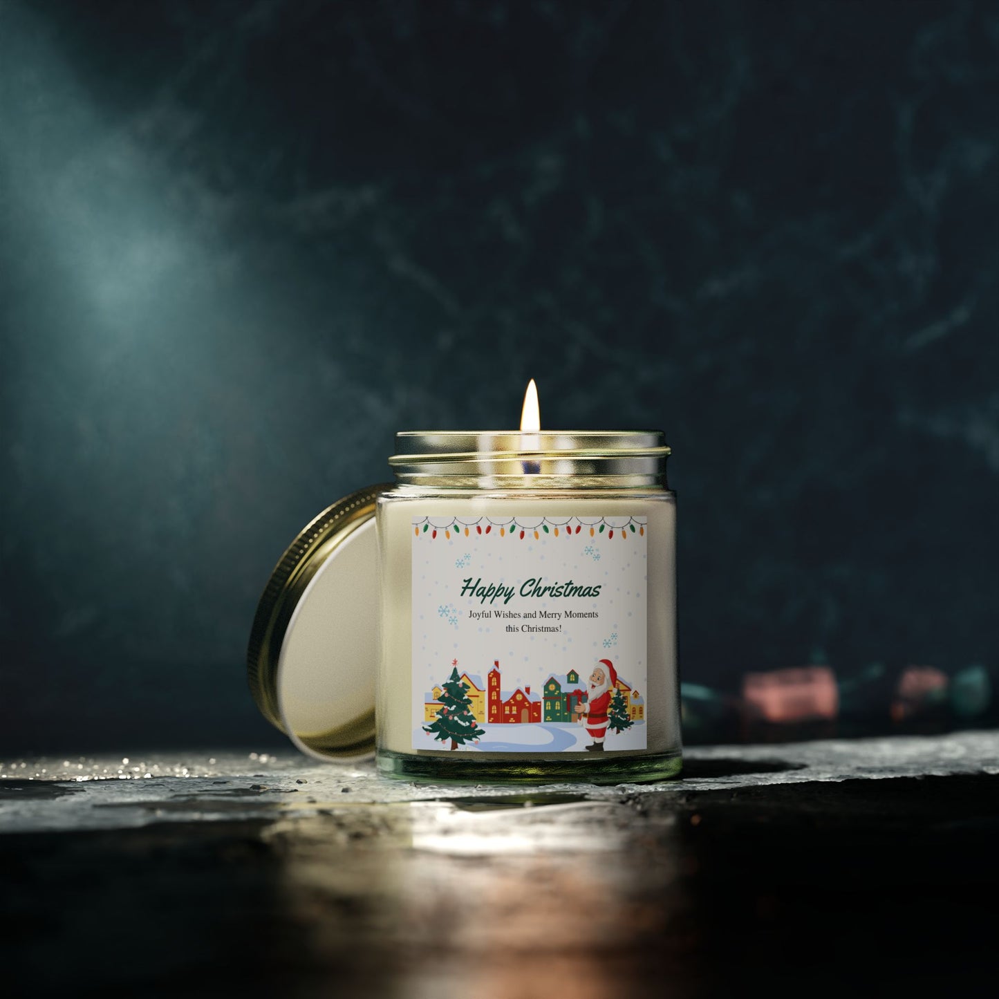 Merry Christmas - Scented Candles, Coconut Apricot Wax (4oz, 9oz)