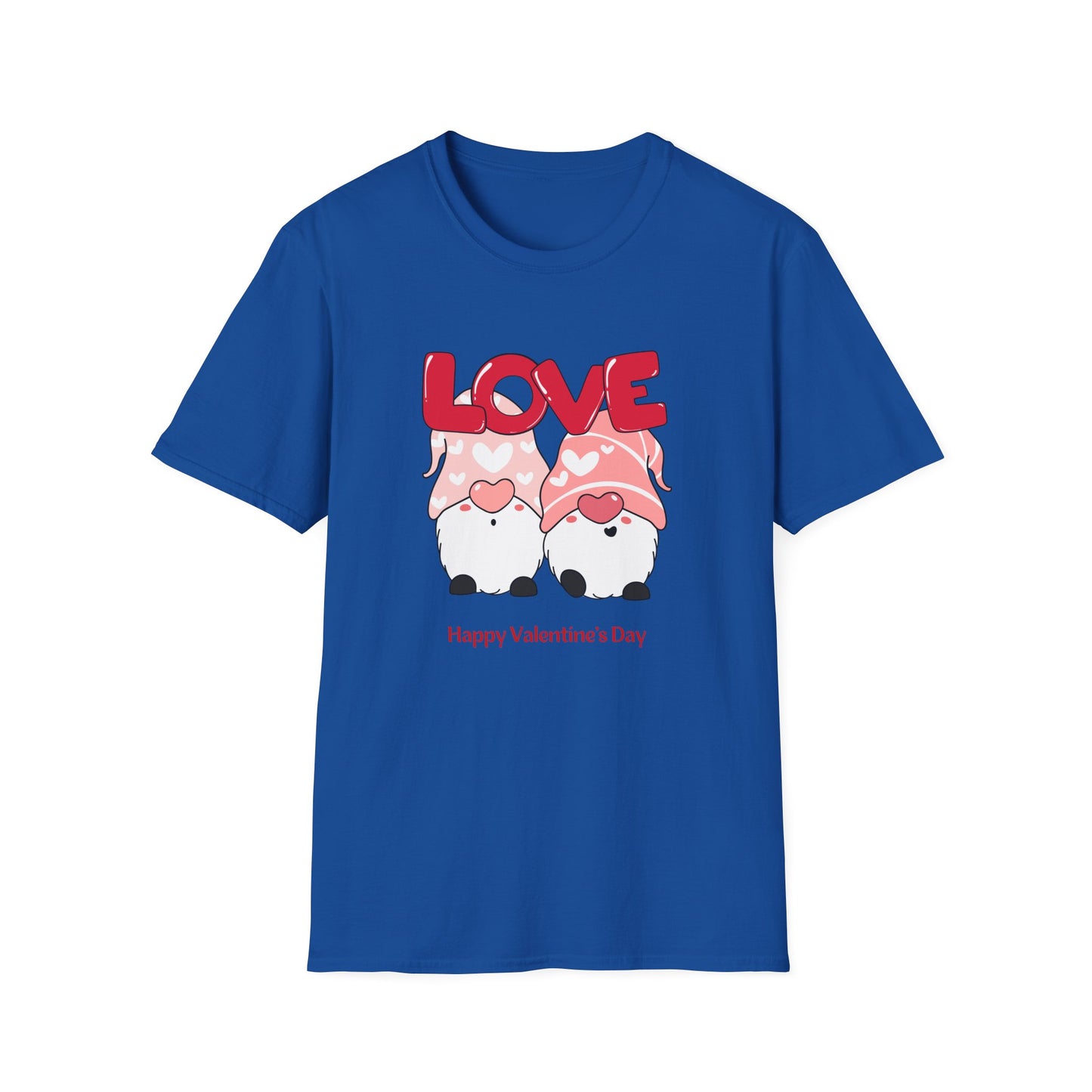 Gnomes, Love, Happy Valentine's Day - Unisex Softstyle T-Shirt - 11444